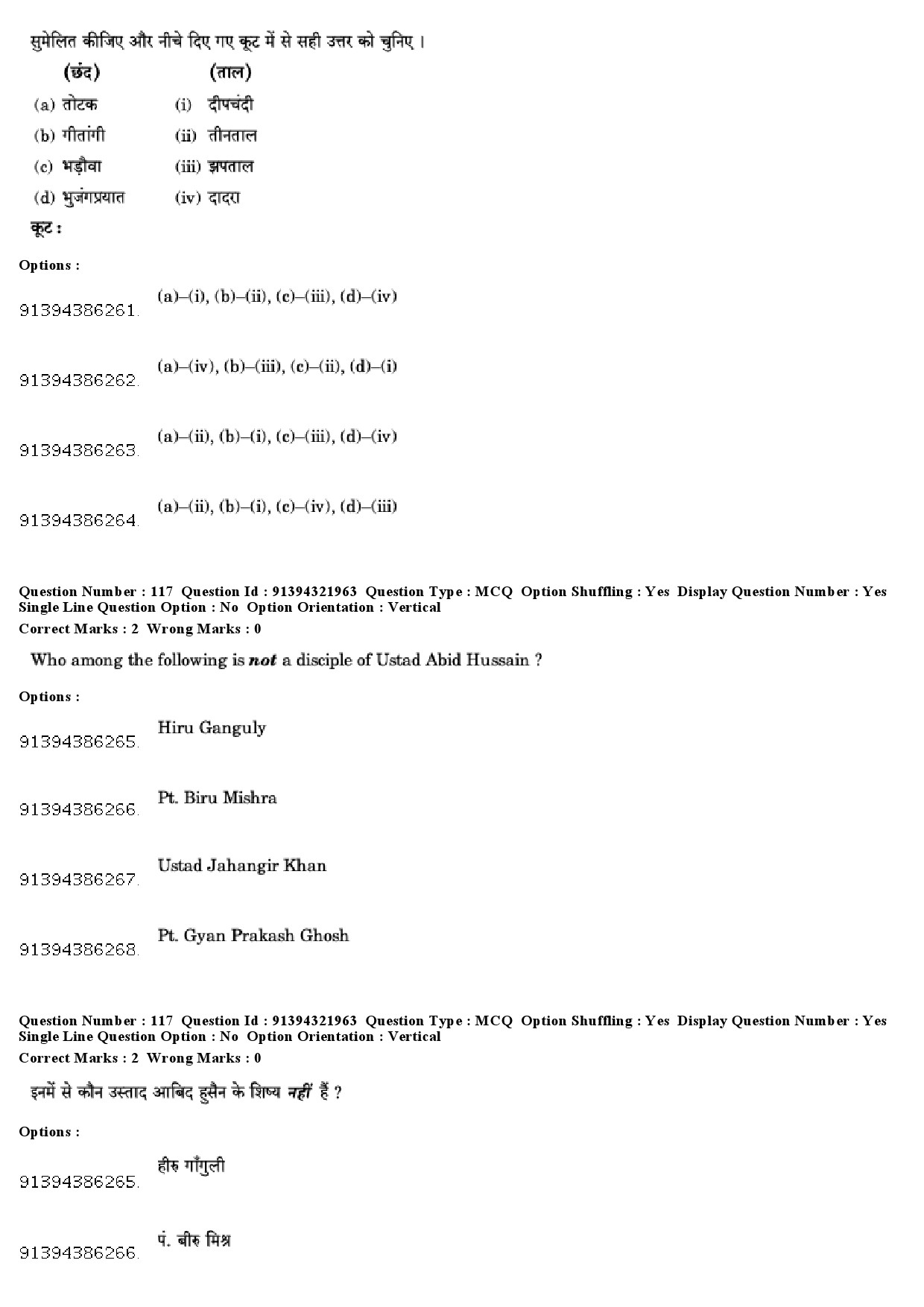 UGC NET Percussion Instruments Question Paper December 2018 97