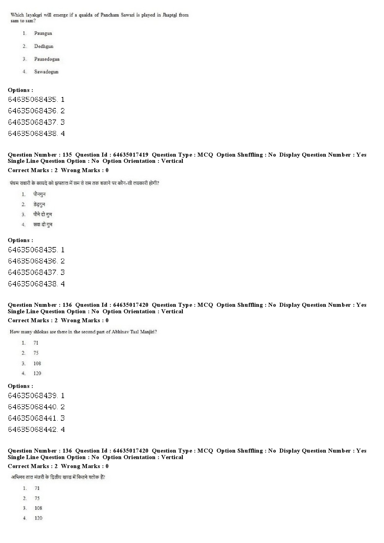 UGC NET Percussion Instruments Question Paper June 2019 107