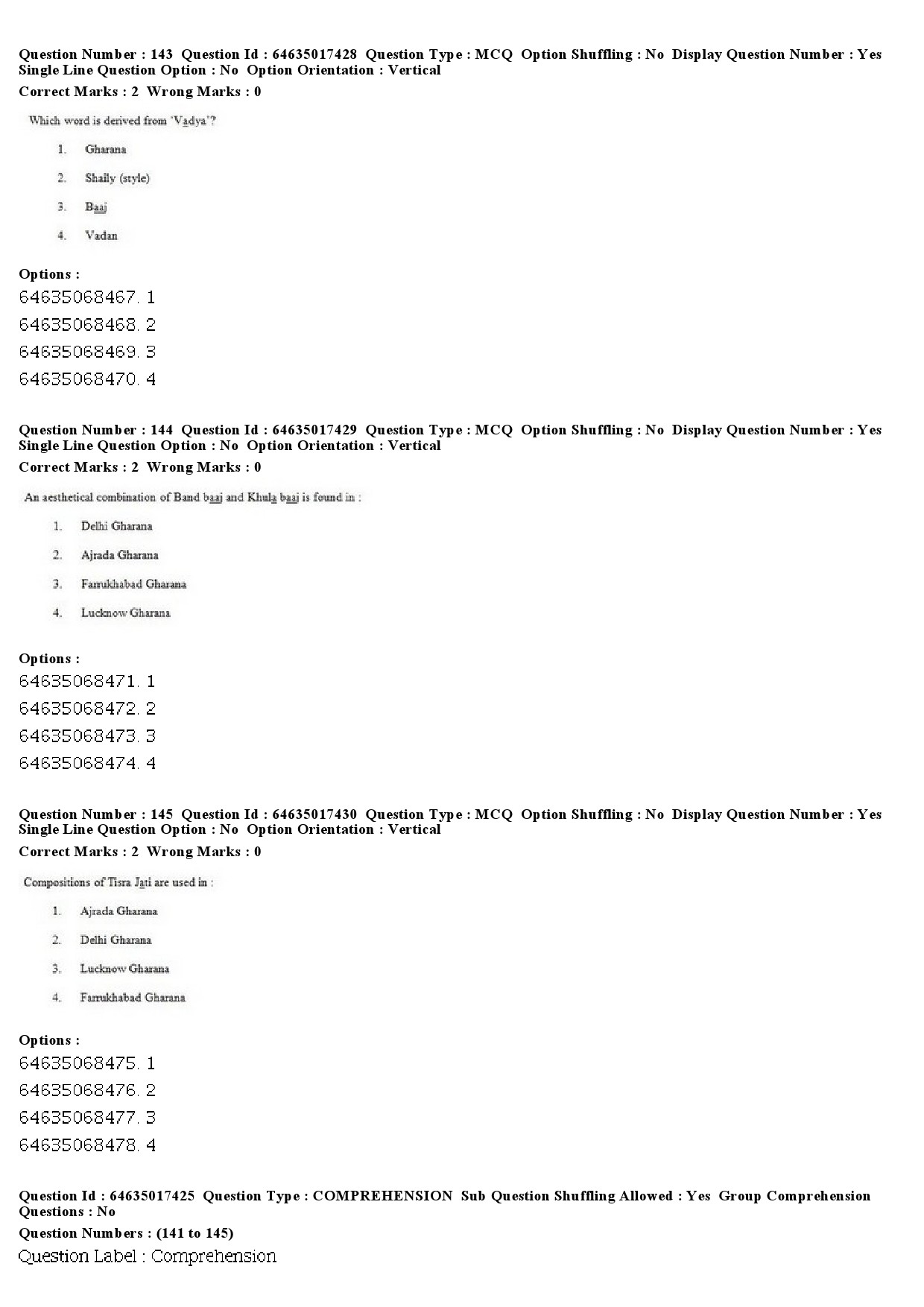 UGC NET Percussion Instruments Question Paper June 2019 112