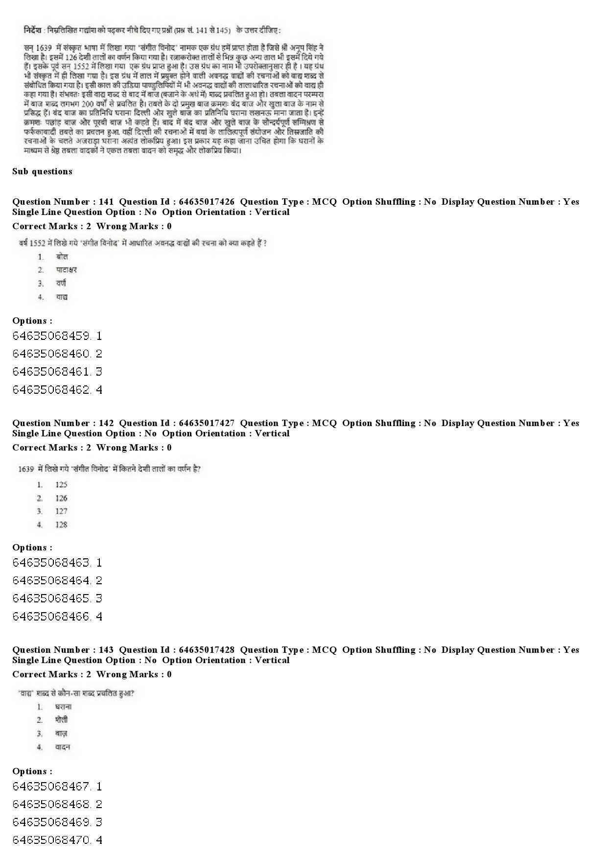 UGC NET Percussion Instruments Question Paper June 2019 113