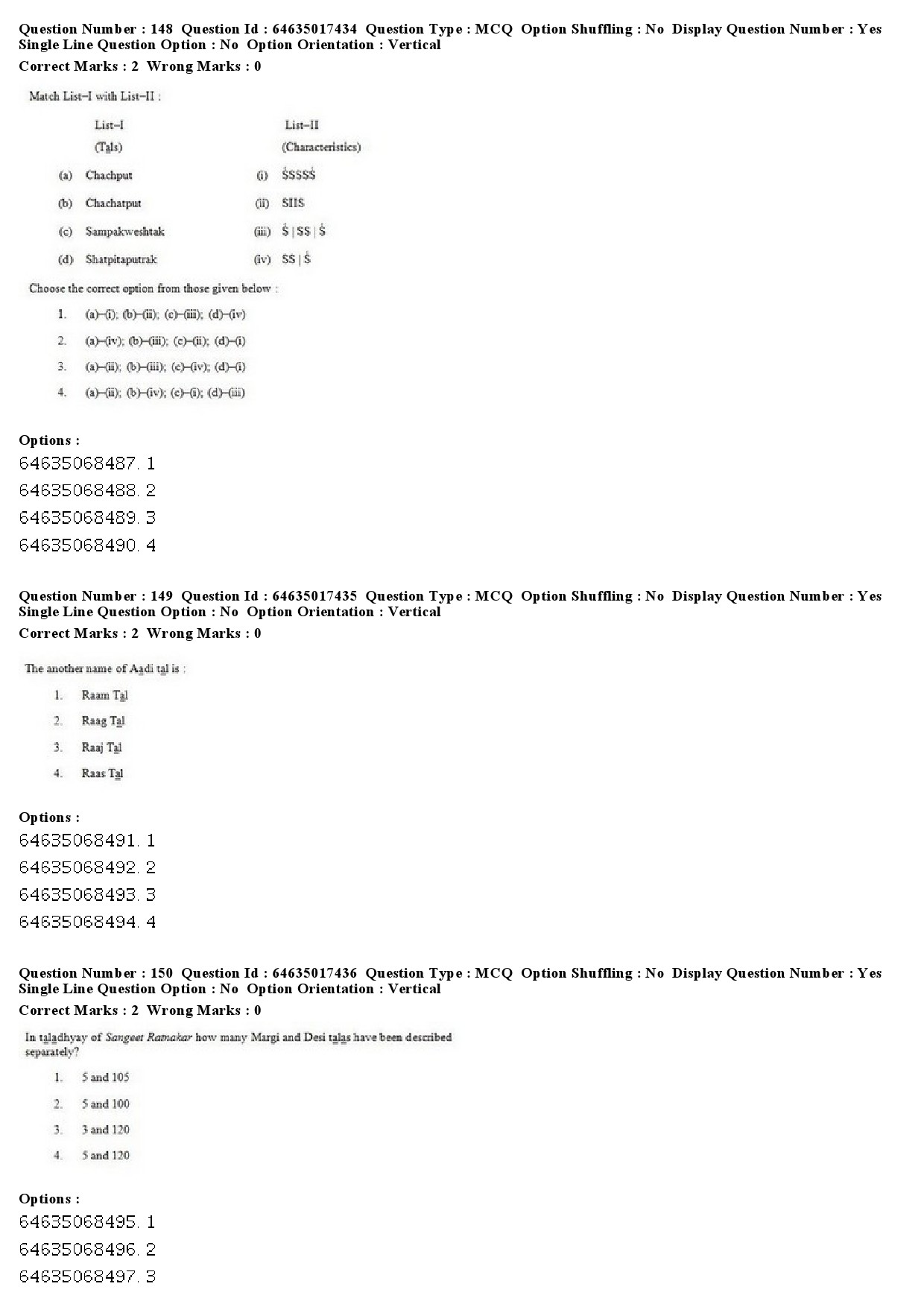 UGC NET Percussion Instruments Question Paper June 2019 116