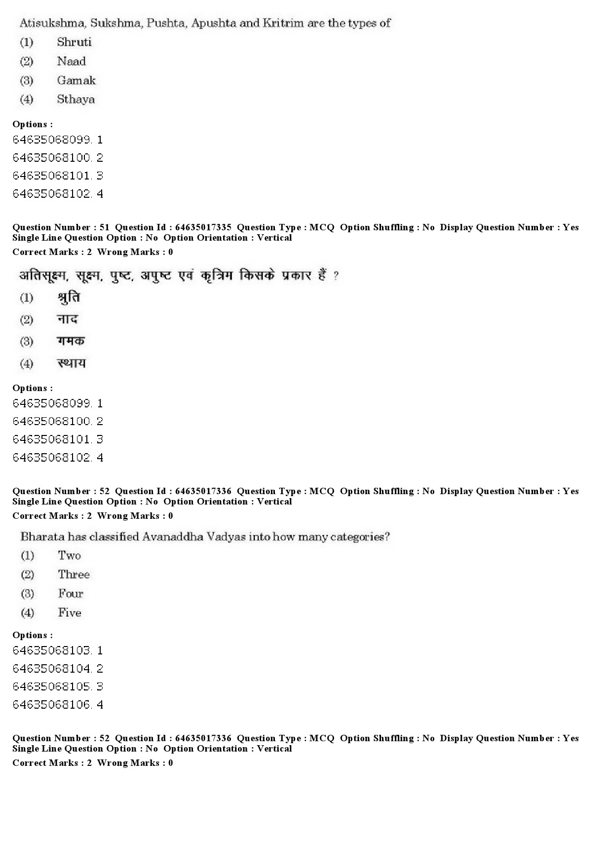 UGC NET Percussion Instruments Question Paper June 2019 49