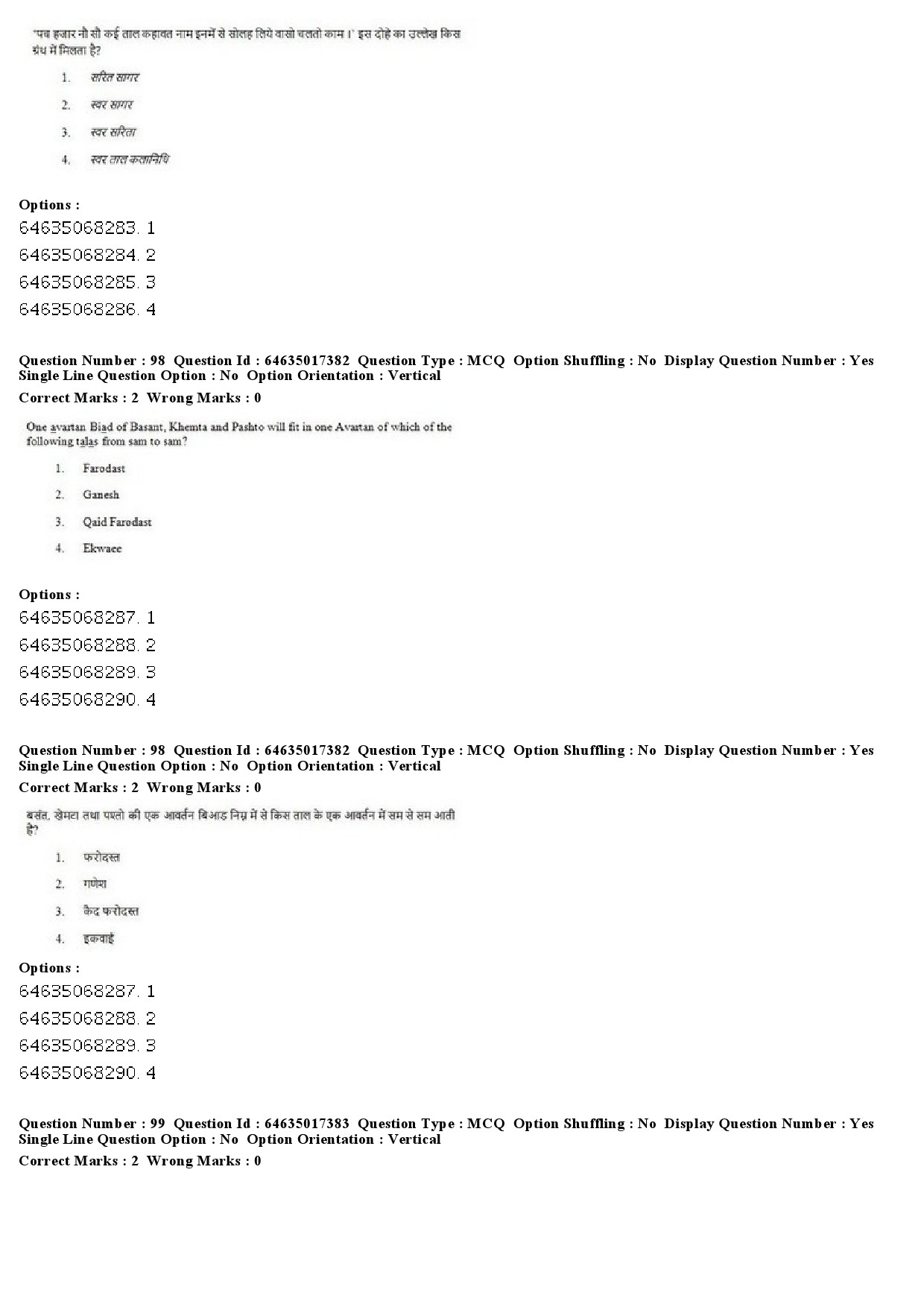 UGC NET Percussion Instruments Question Paper June 2019 82