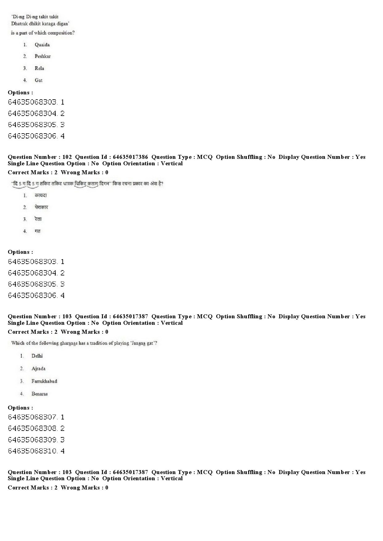 UGC NET Percussion Instruments Question Paper June 2019 85