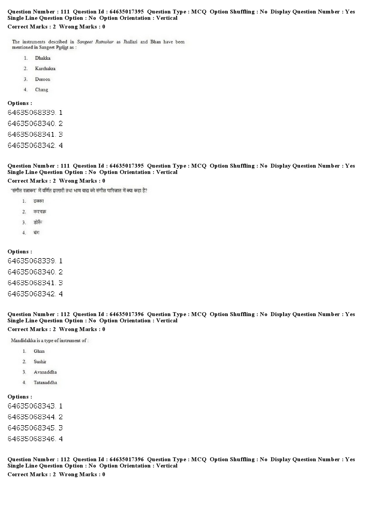 UGC NET Percussion Instruments Question Paper June 2019 91