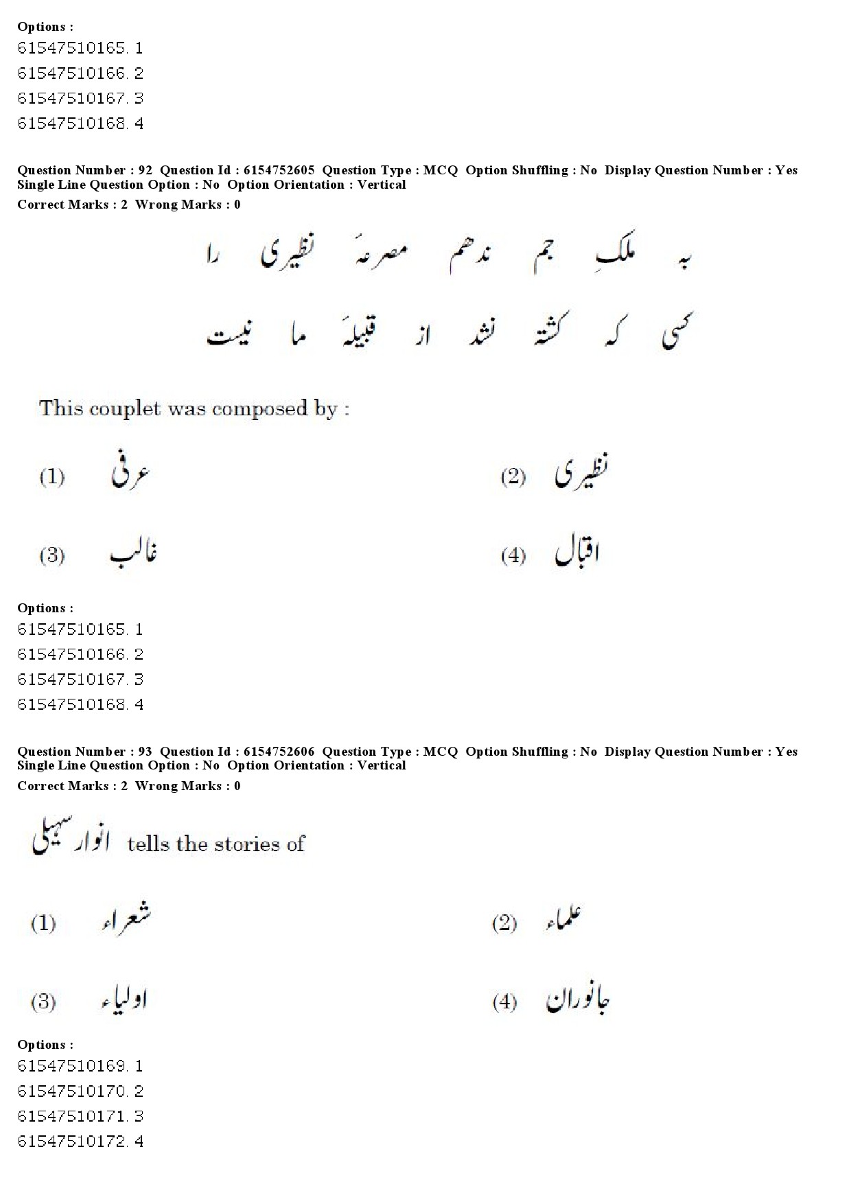 UGC NET Persian Question Paper December 2019 77