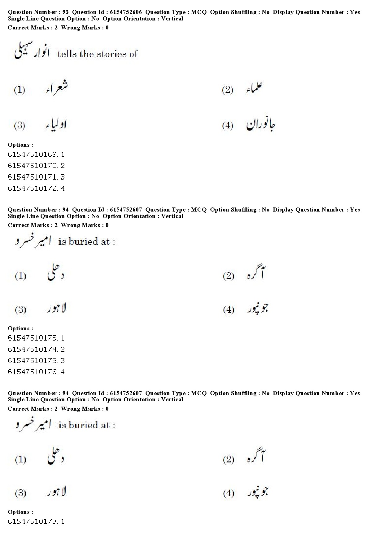 UGC NET Persian Question Paper December 2019 78