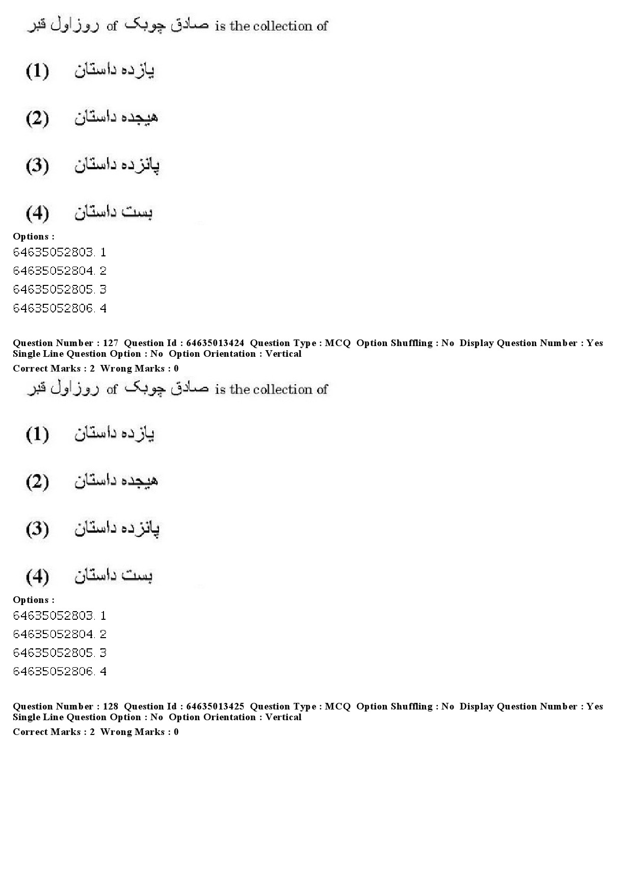 UGC NET Persian Question Paper June 2019 110