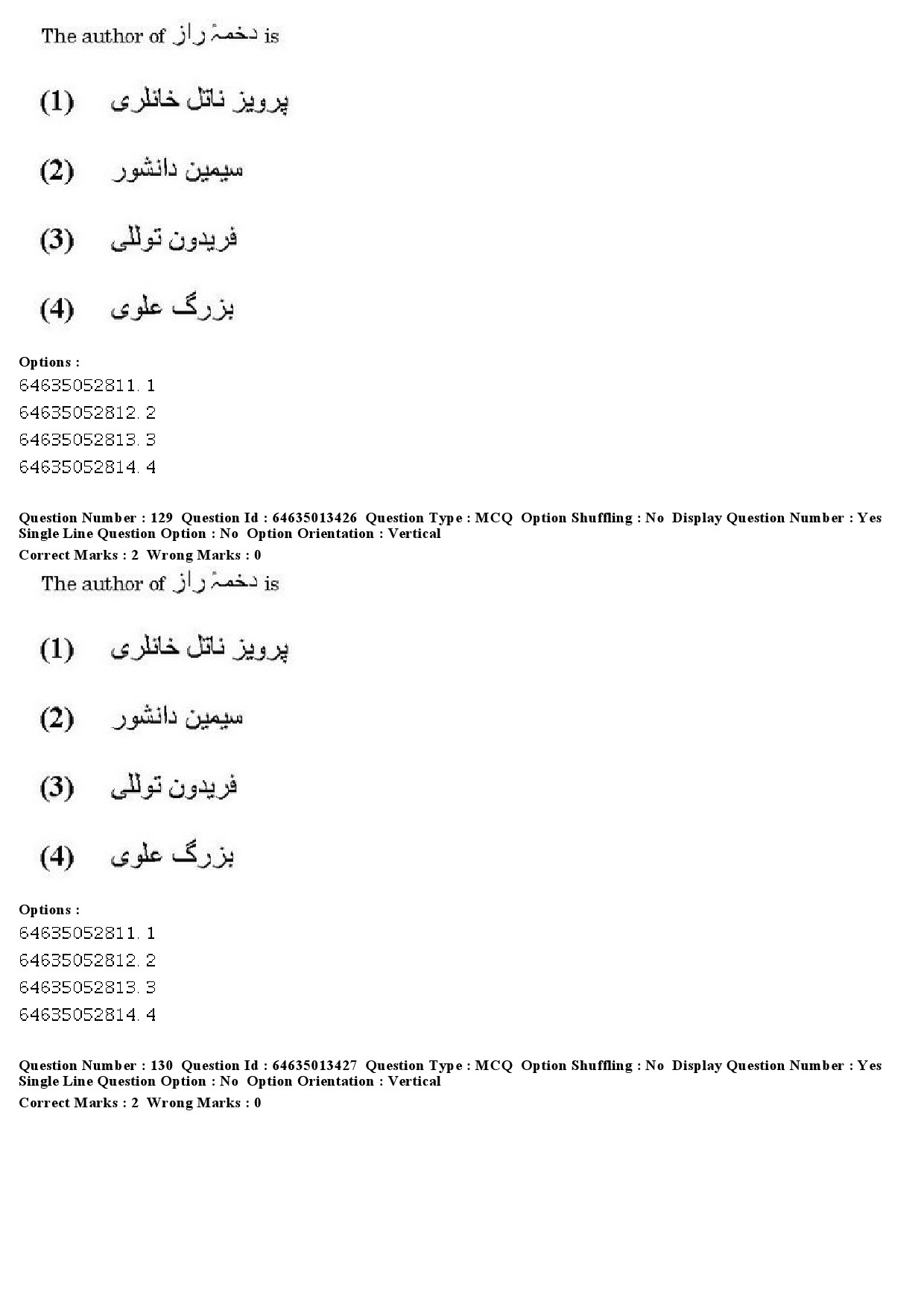 UGC NET Persian Question Paper June 2019 112