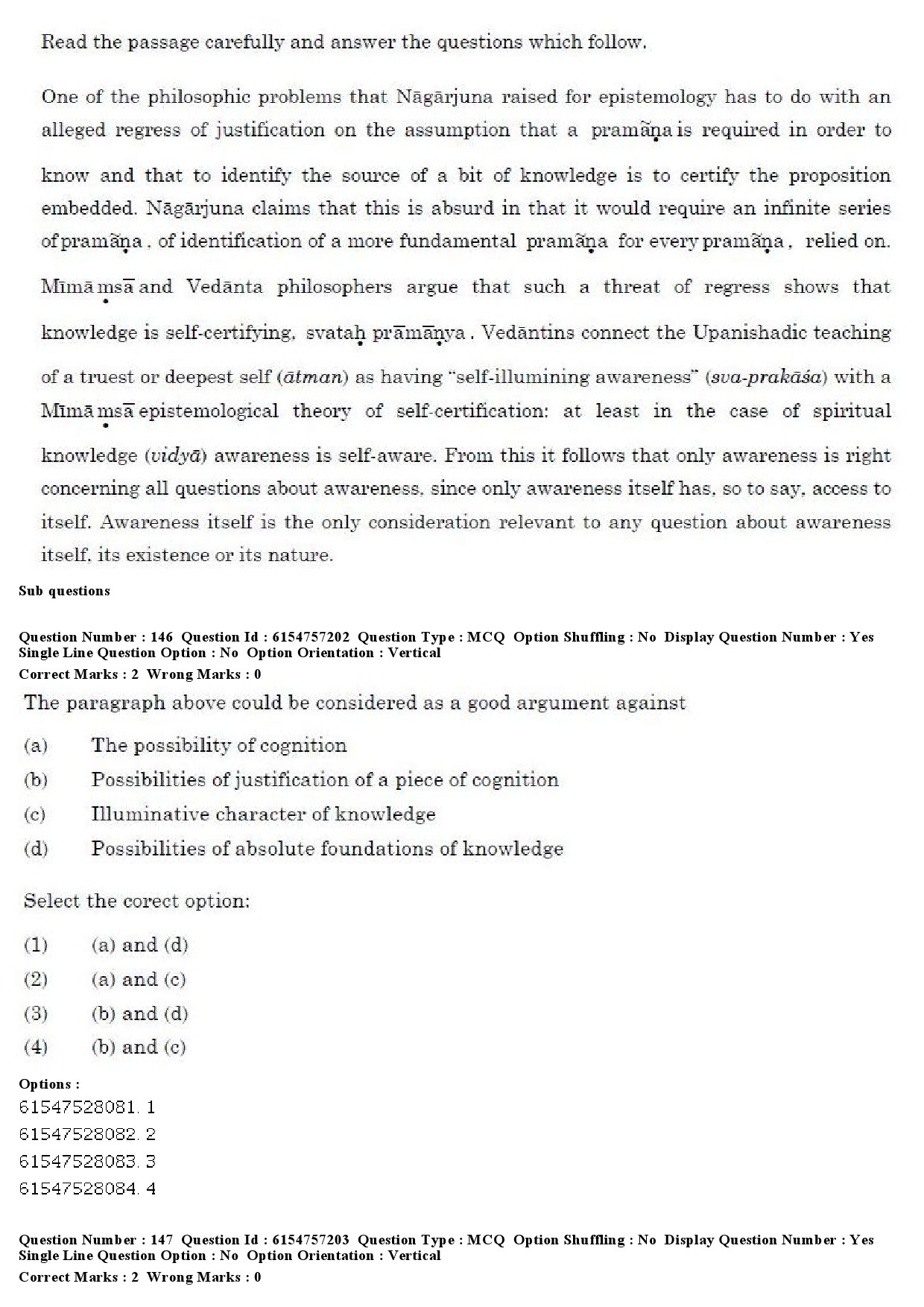 UGC NET Philosophy Question Paper December 2019 135