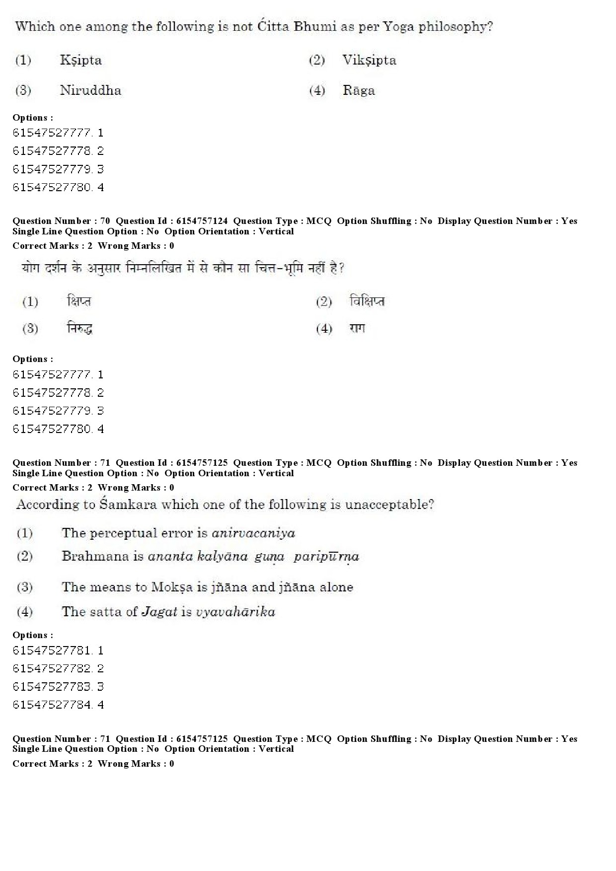 UGC NET Philosophy Question Paper December 2019 70