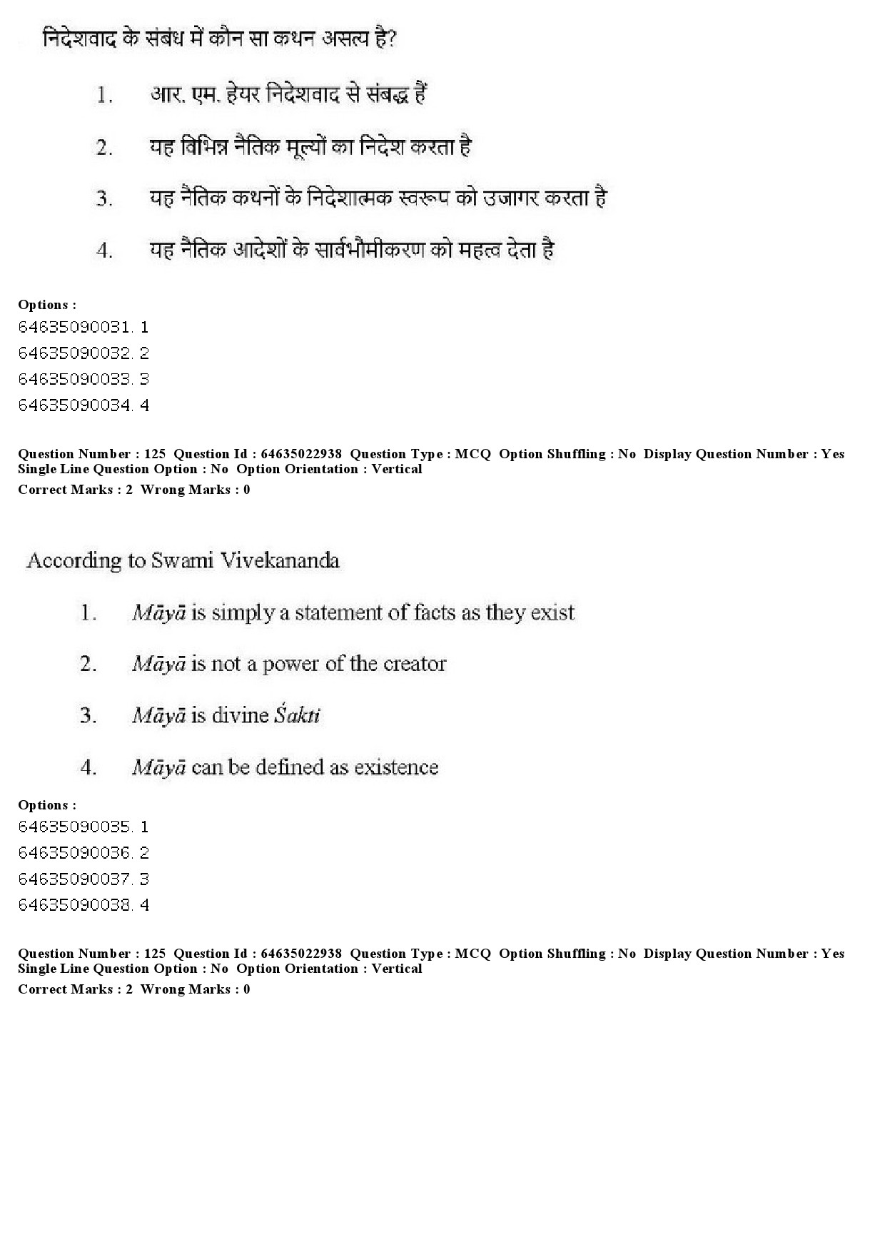 UGC NET Philosophy Question Paper June 2019 122