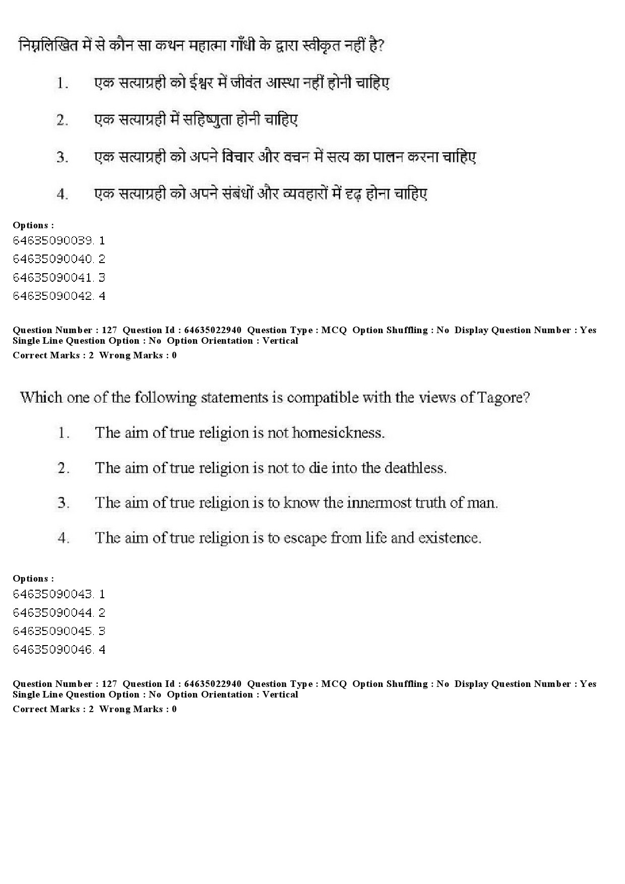 UGC NET Philosophy Question Paper June 2019 124