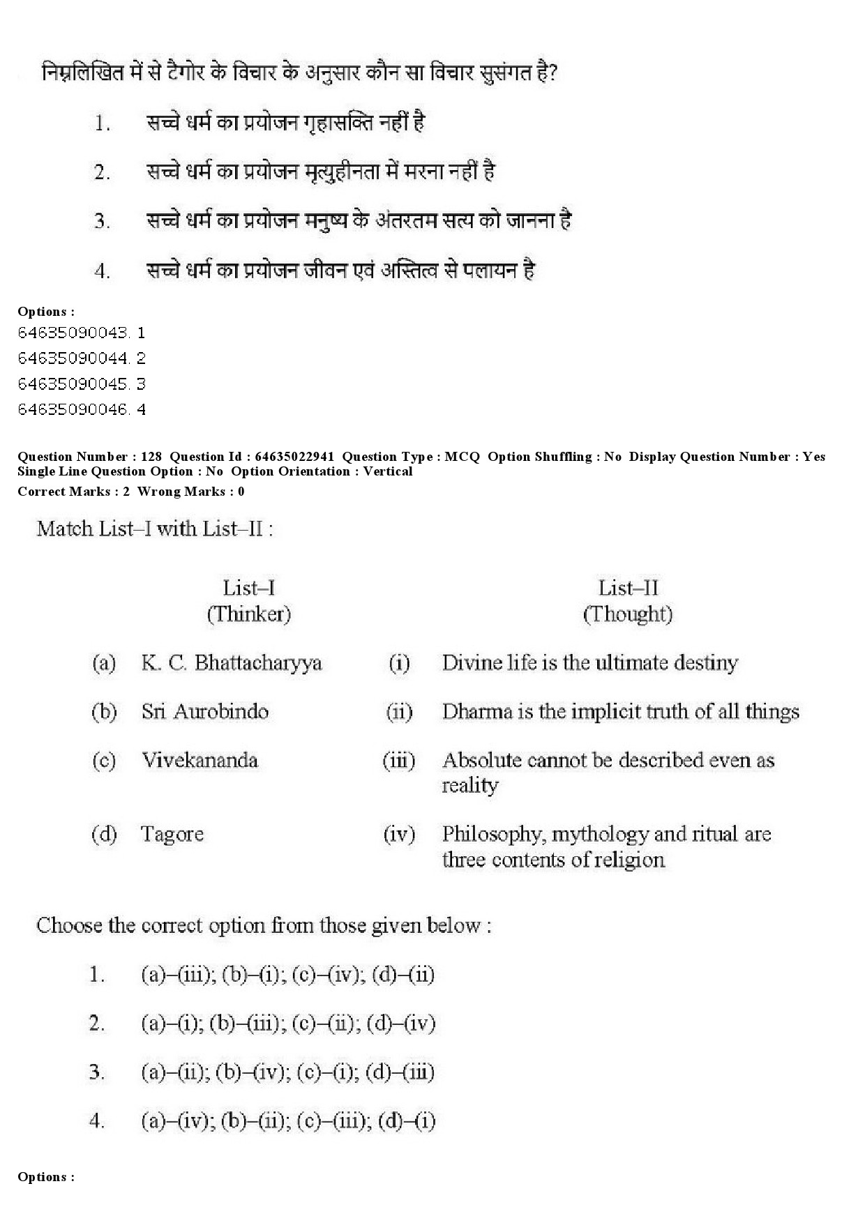 UGC NET Philosophy Question Paper June 2019 125