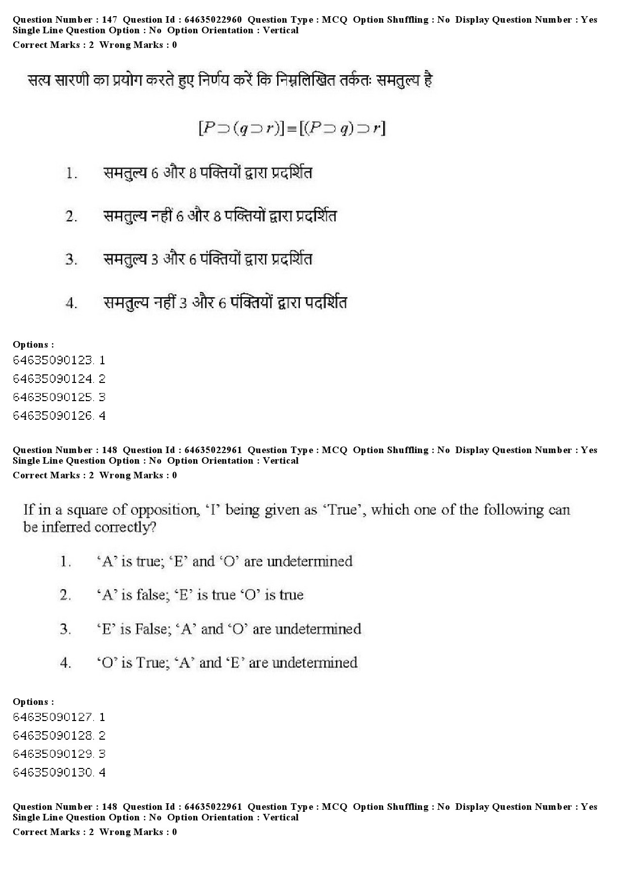 UGC NET Philosophy Question Paper June 2019 147