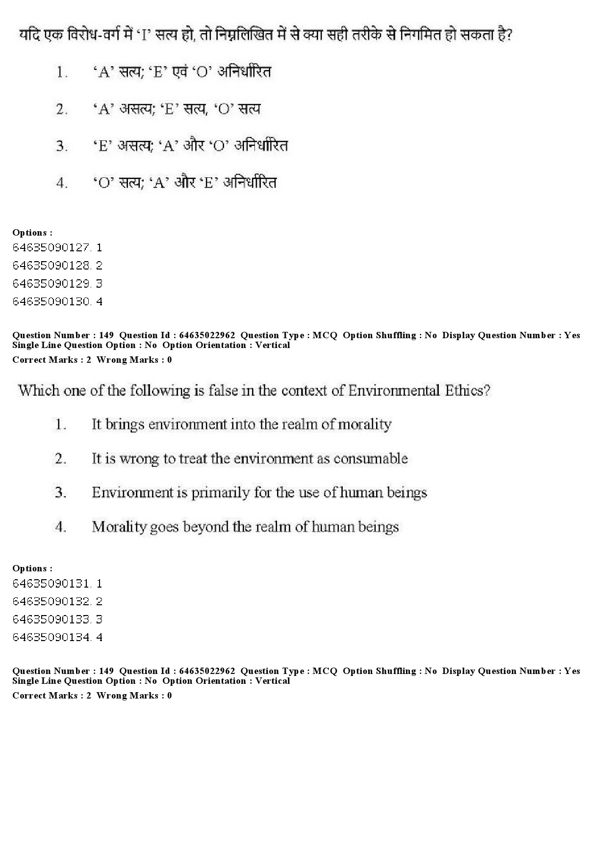 UGC NET Philosophy Question Paper June 2019 148