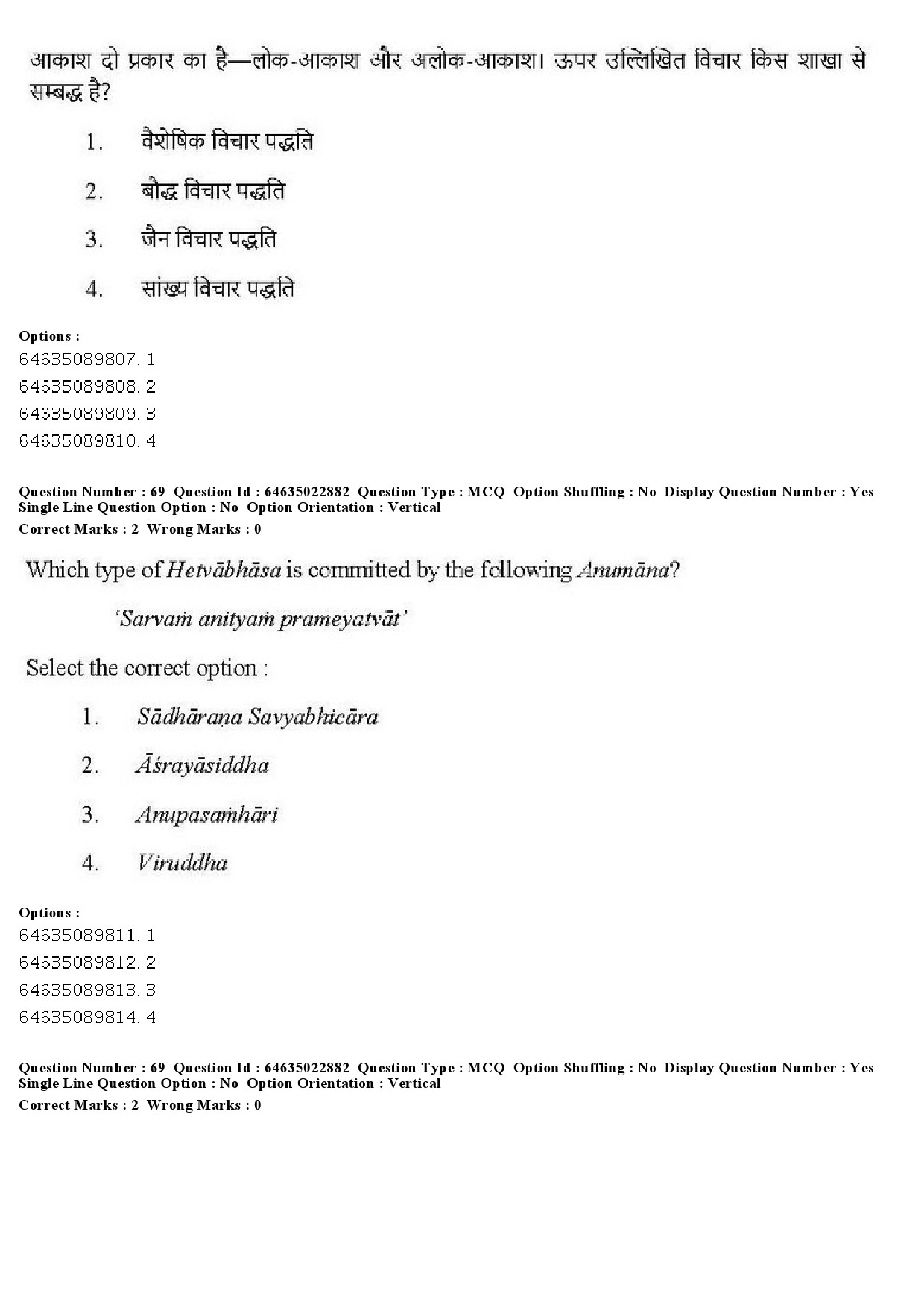 UGC NET Philosophy Question Paper June 2019 58