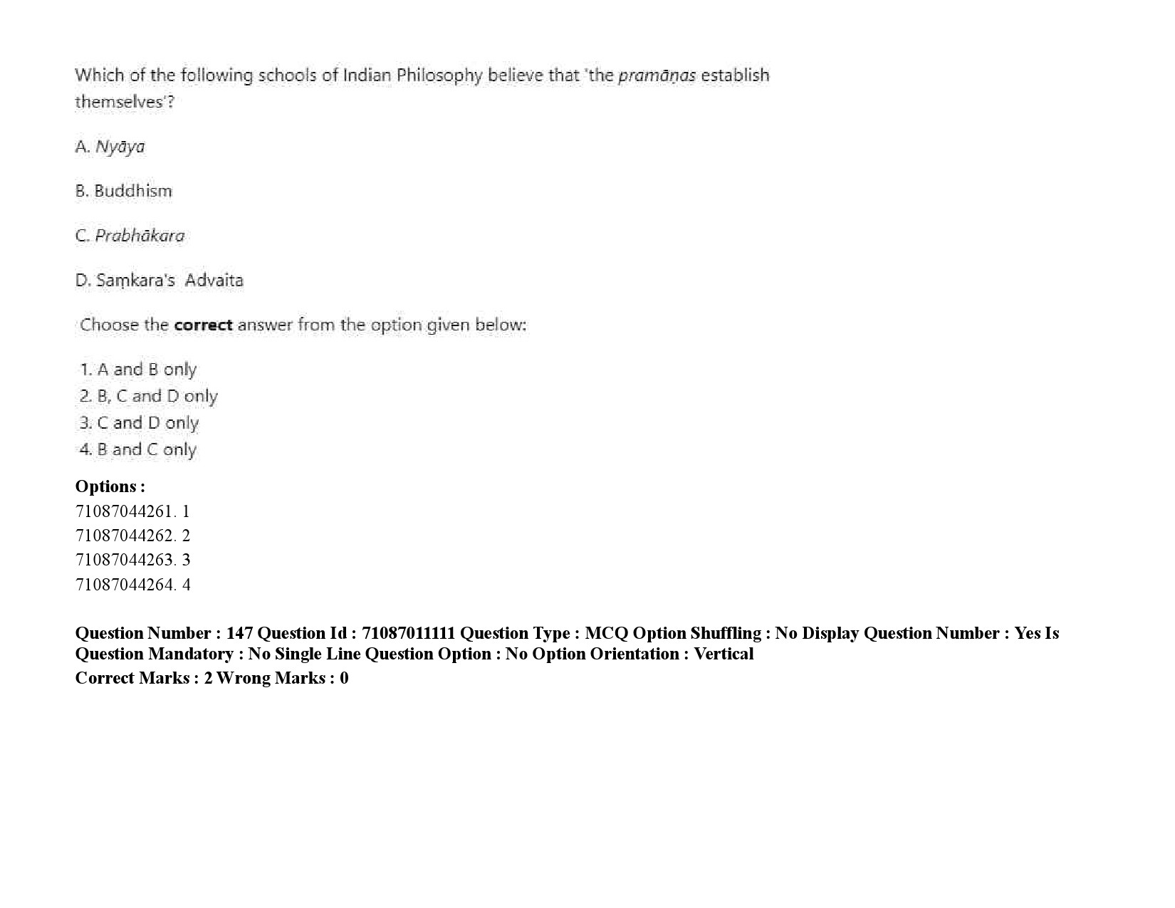 UGC NET Philosophy Question Paper September 2020 224