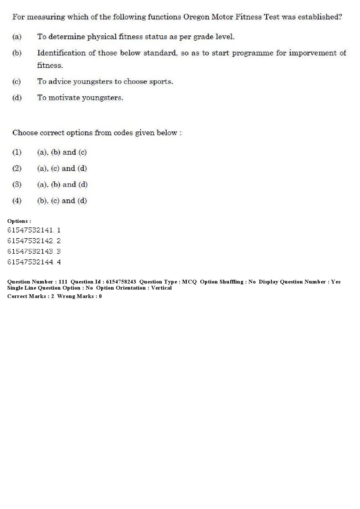 UGC NET Physical Education Question Paper December 2019 119