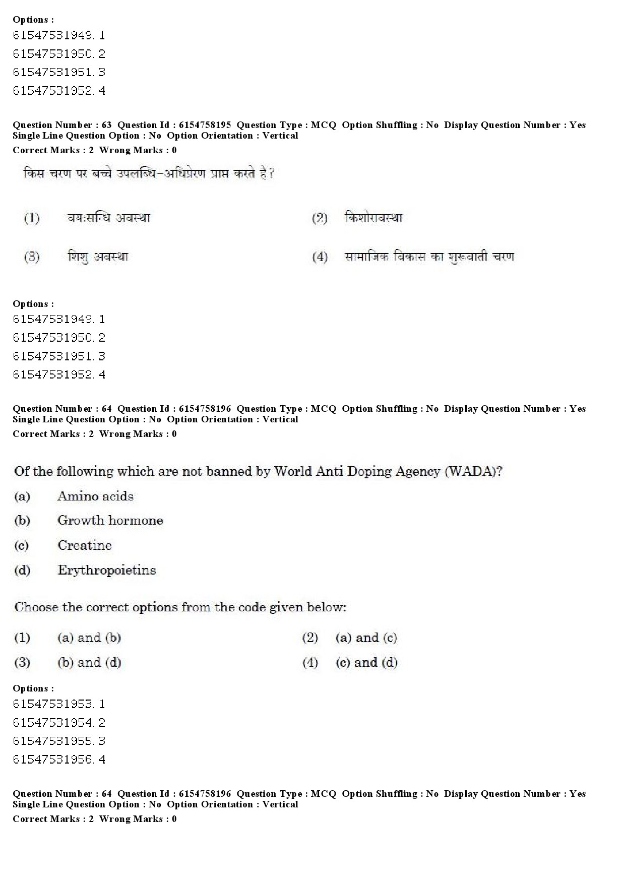 UGC NET Physical Education Question Paper December 2019 64