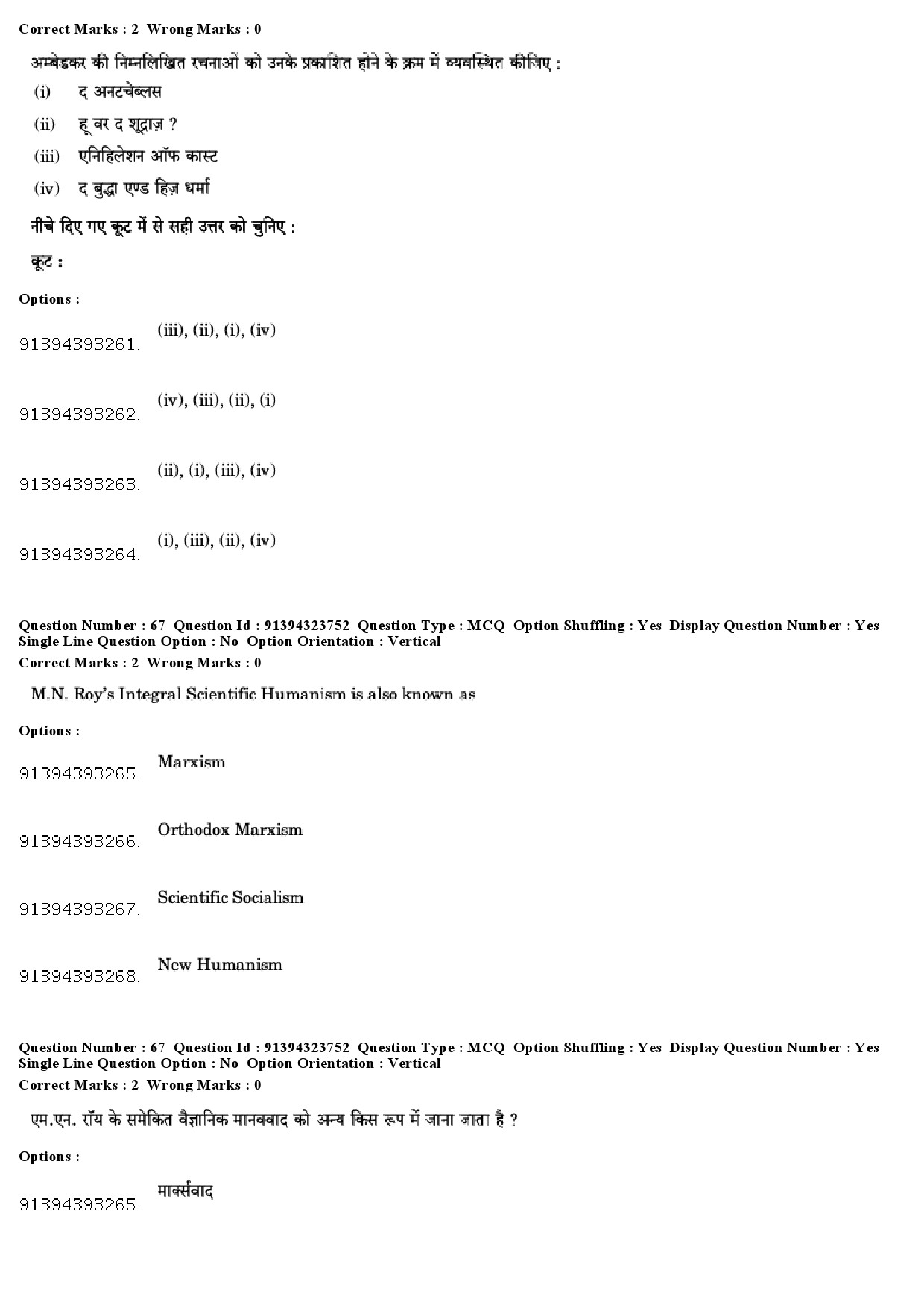 UGC NET Political Science Question Paper December 2018 61