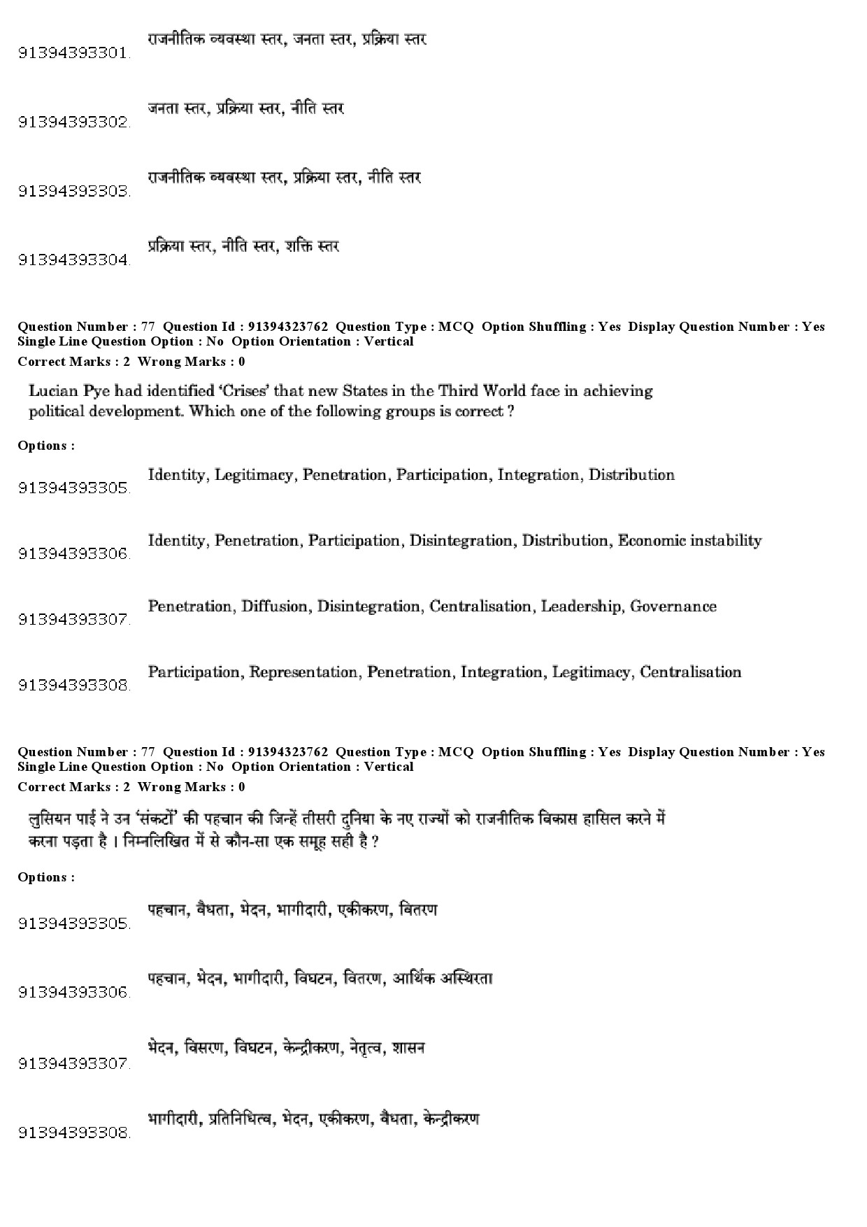 UGC NET Political Science Question Paper December 2018 70