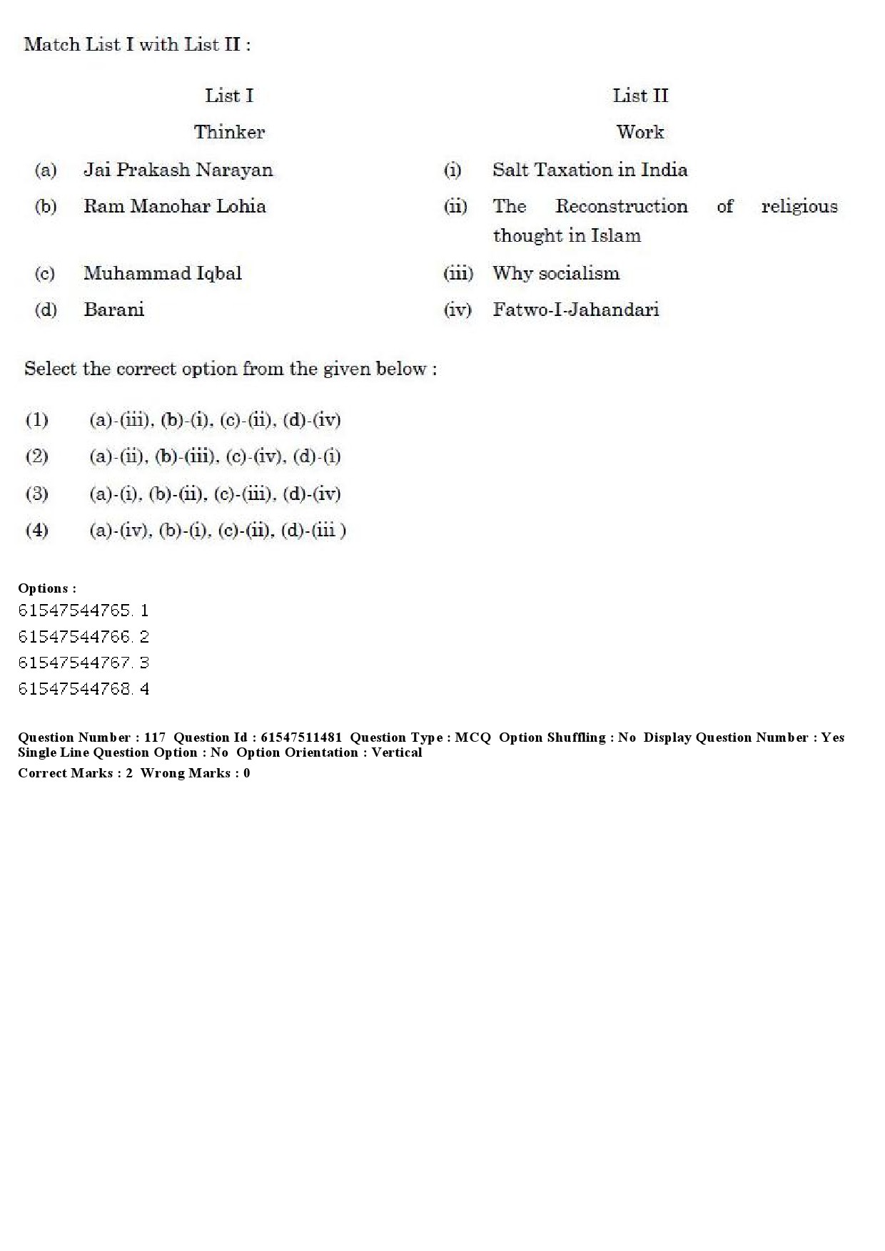 UGC NET Political Science Question Paper December 2019 116