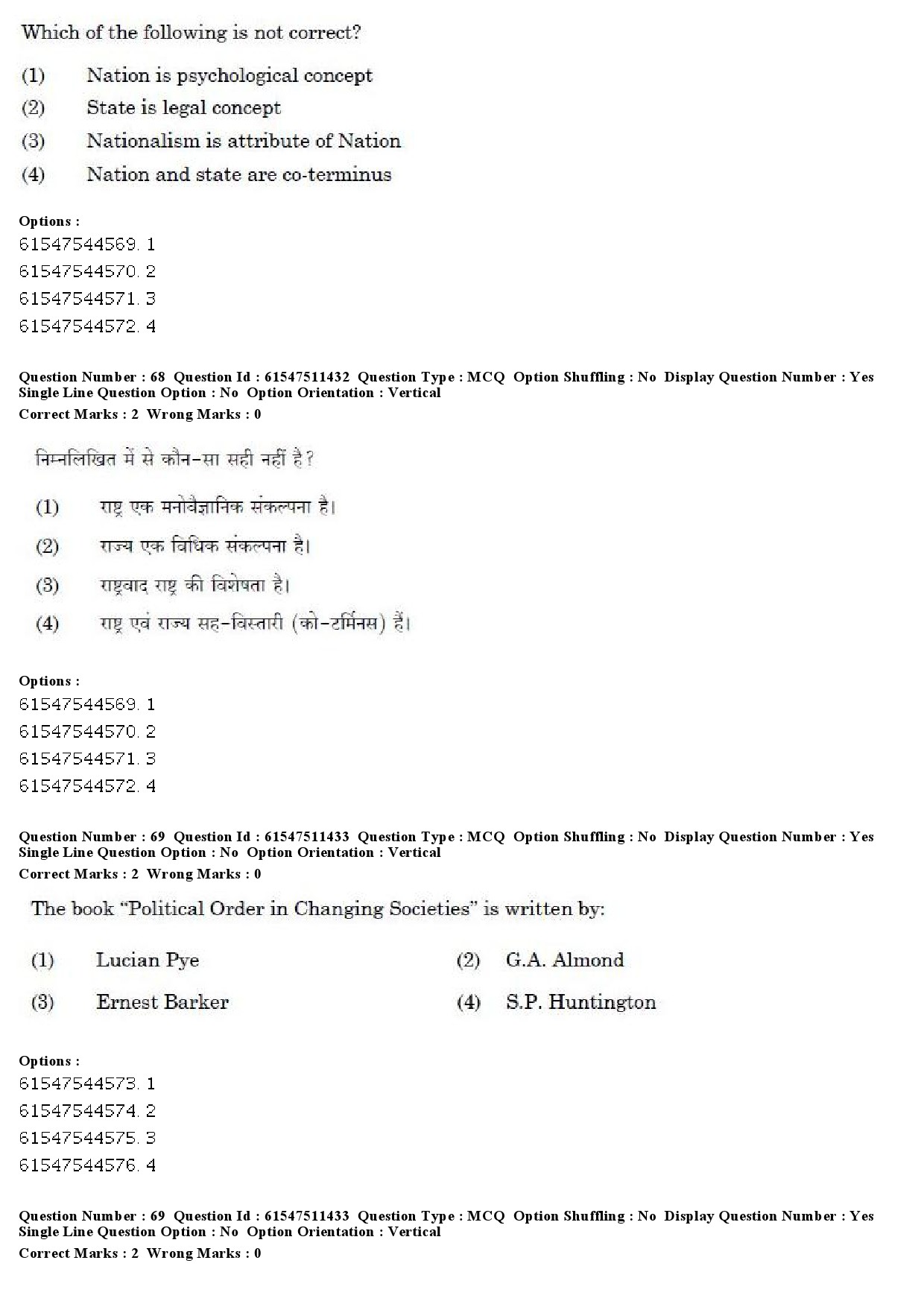 UGC NET Political Science Question Paper December 2019 65