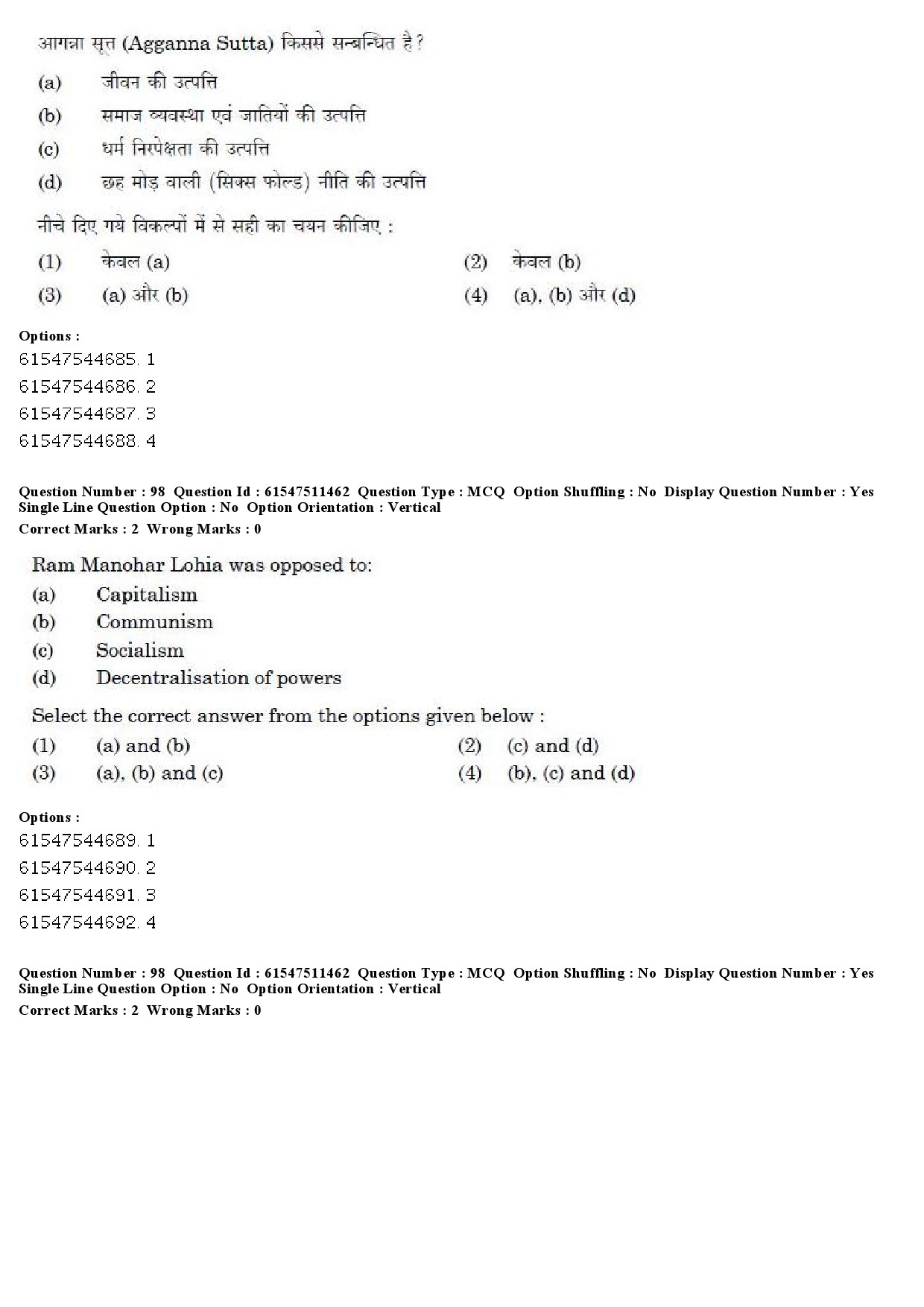 UGC NET Political Science Question Paper December 2019 86