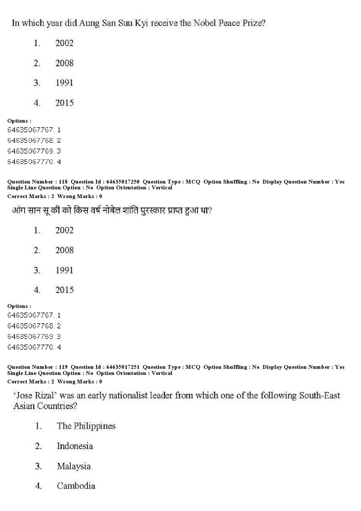 UGC NET Political Science Question Paper June 2019 121