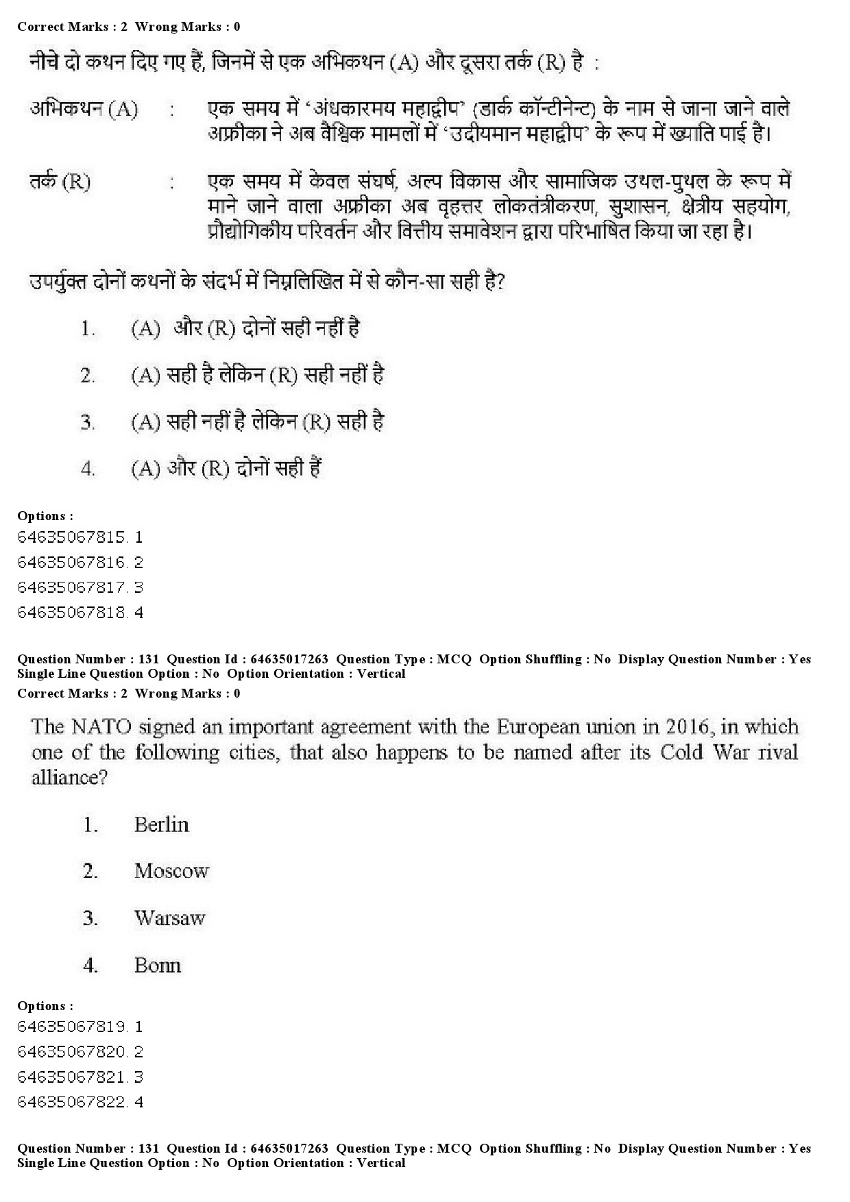 UGC NET Political Science Question Paper June 2019 134