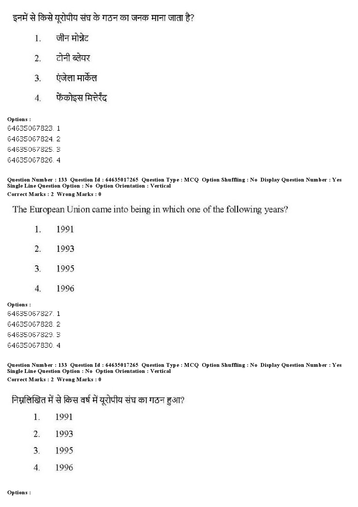 UGC NET Political Science Question Paper June 2019 136