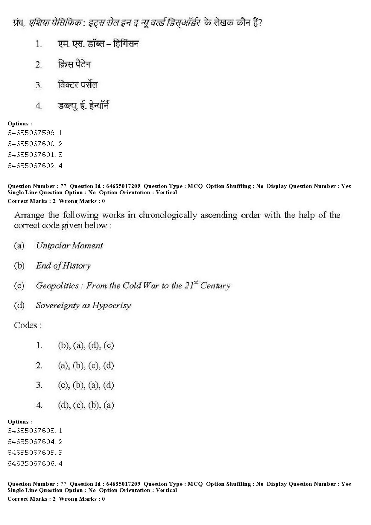 UGC NET Political Science Question Paper June 2019 77