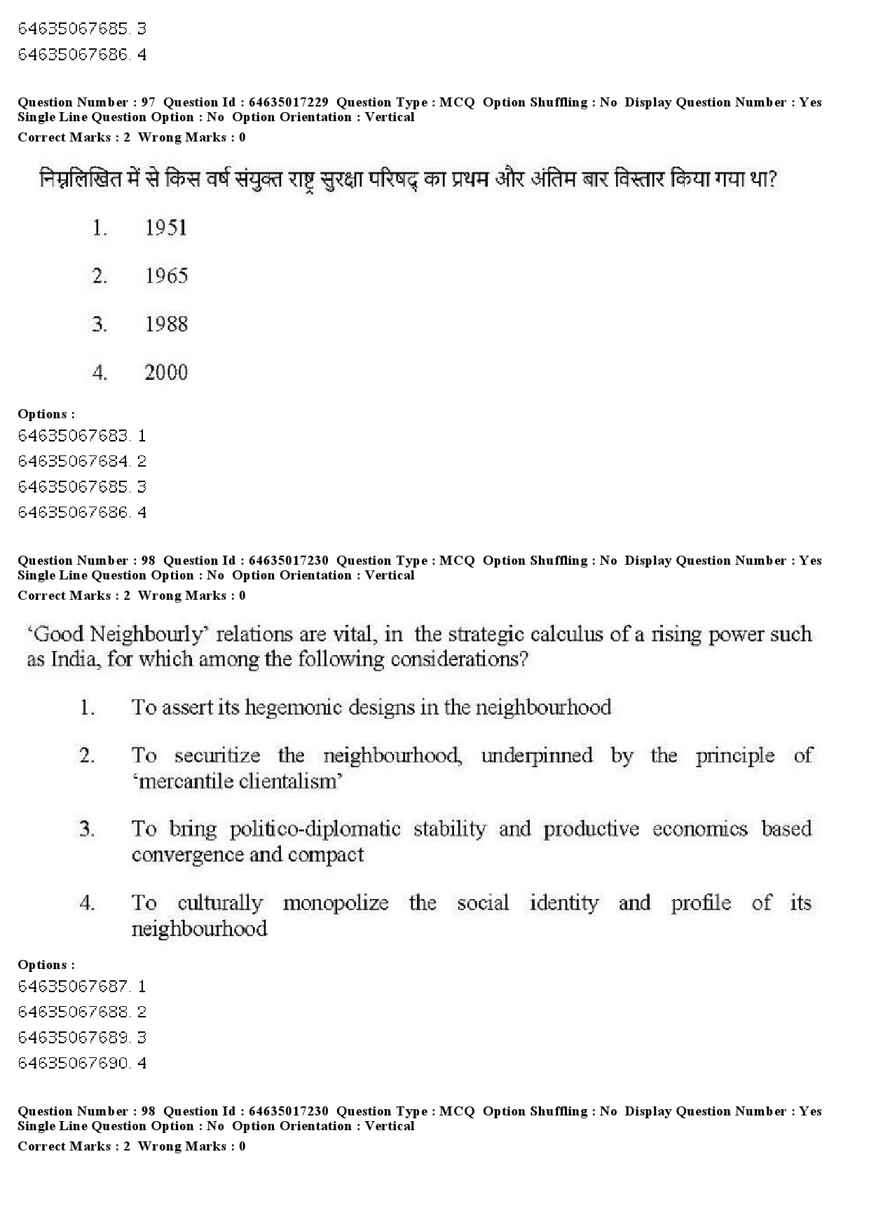 UGC NET Political Science Question Paper June 2019 99