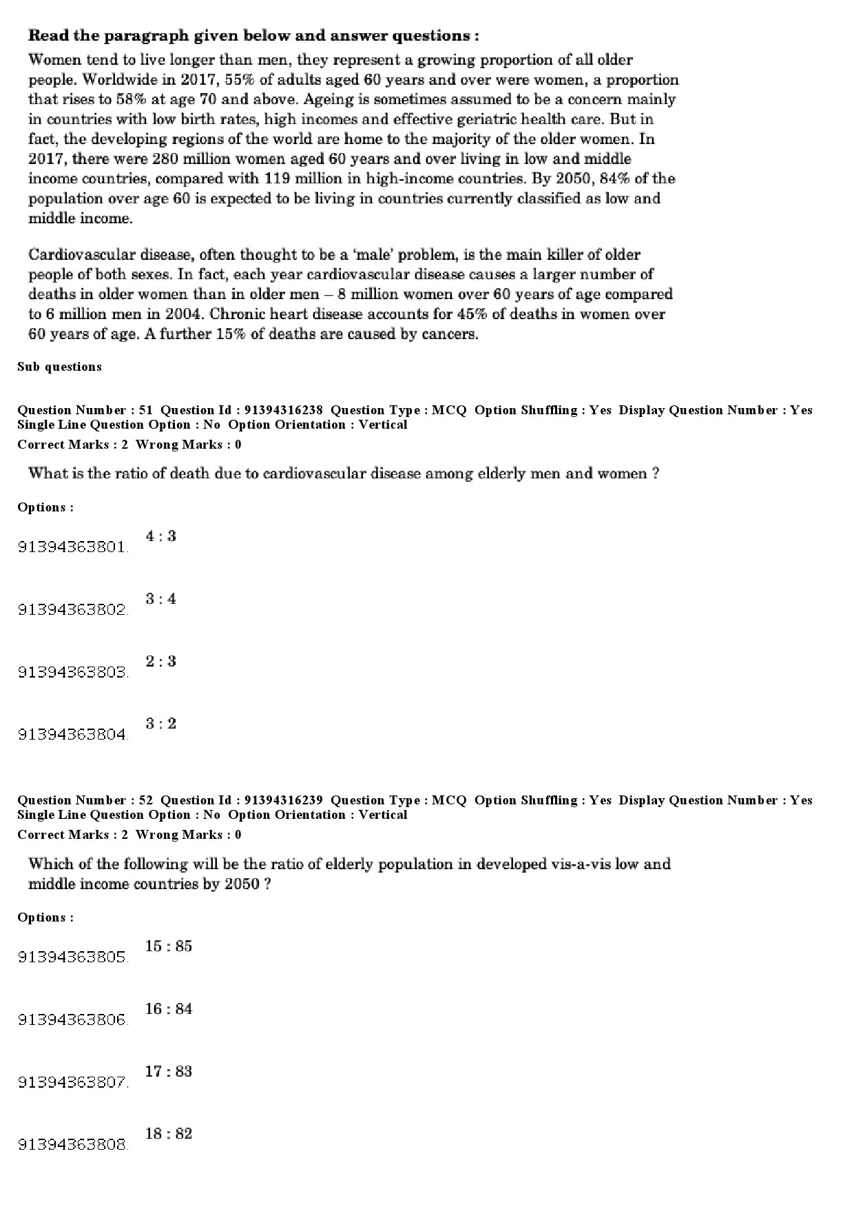 UGC NET Population Studies Question Paper December 2018 44