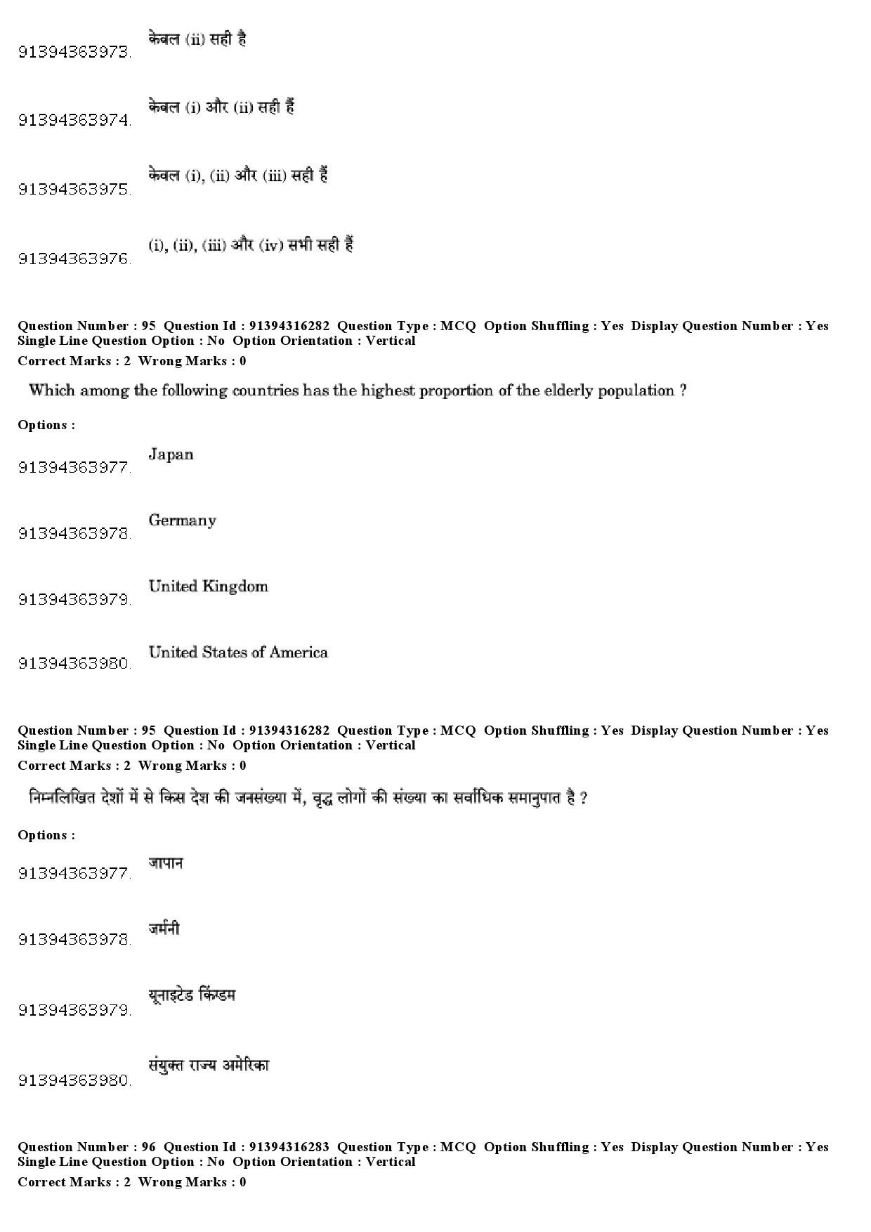 UGC NET Population Studies Question Paper December 2018 81