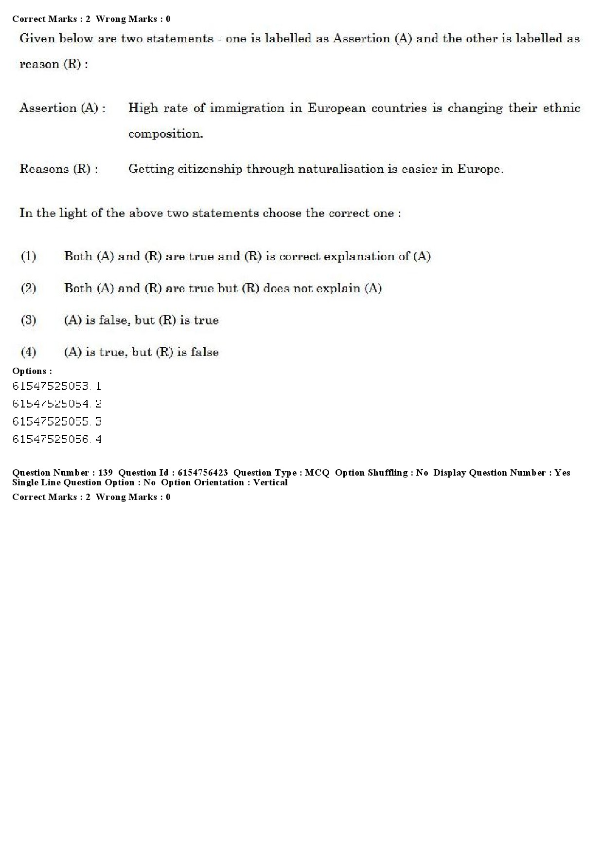 UGC NET Population Studies Question Paper December 2019 139