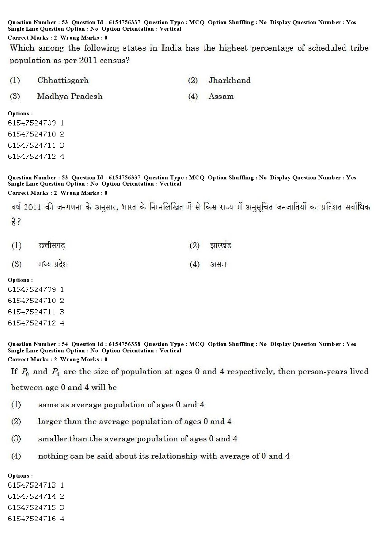 UGC NET Population Studies Question Paper December 2019 47