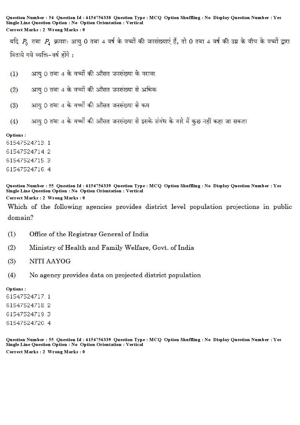 UGC NET Population Studies Question Paper December 2019 48