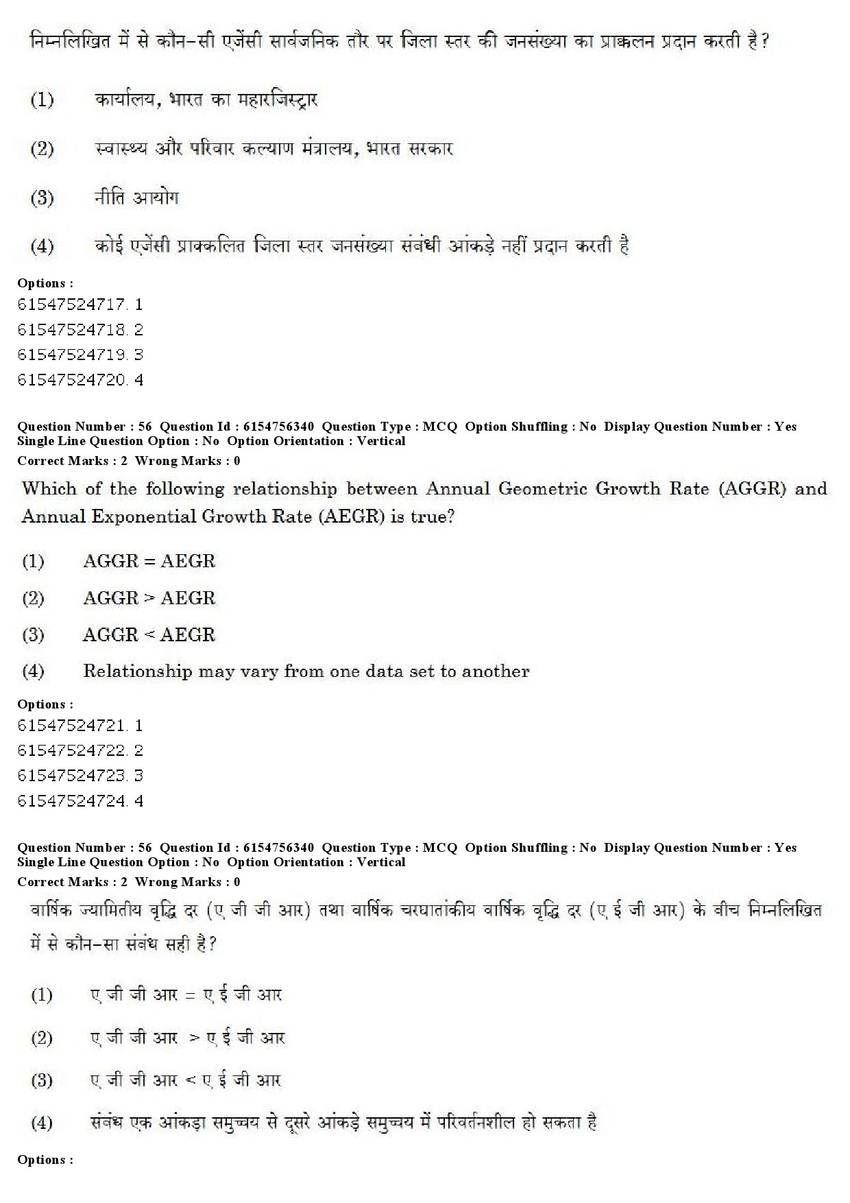 UGC NET Population Studies Question Paper December 2019 49