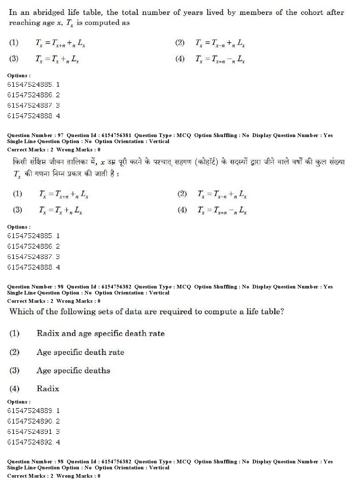 UGC NET Population Studies Question Paper December 2019 80