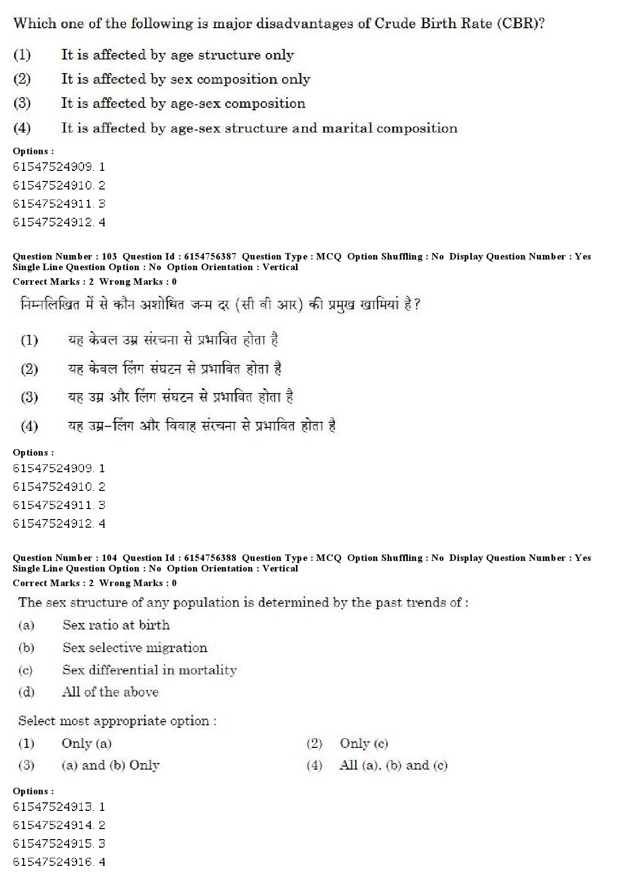 UGC NET Population Studies Question Paper December 2019 85