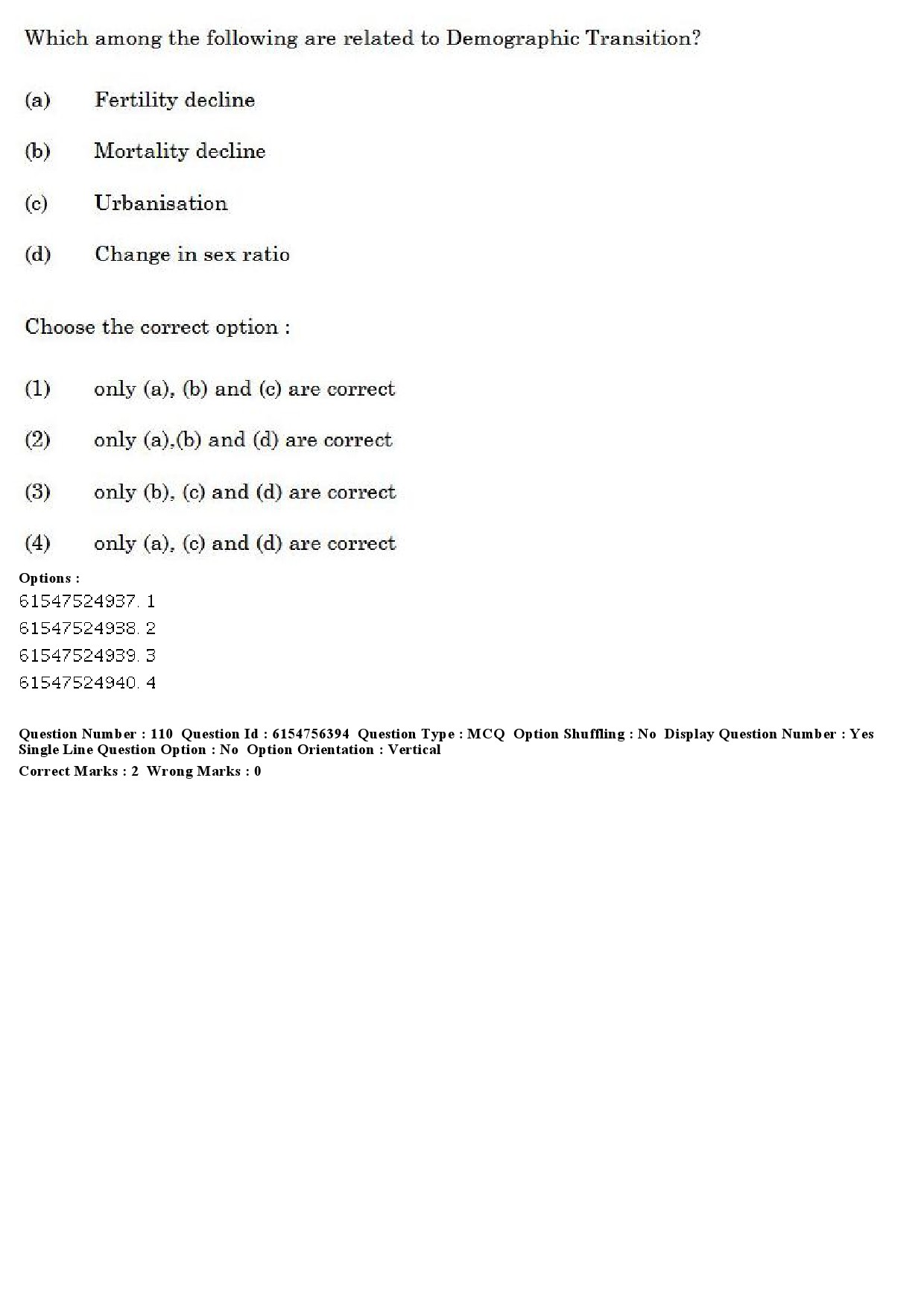 UGC NET Population Studies Question Paper December 2019 91