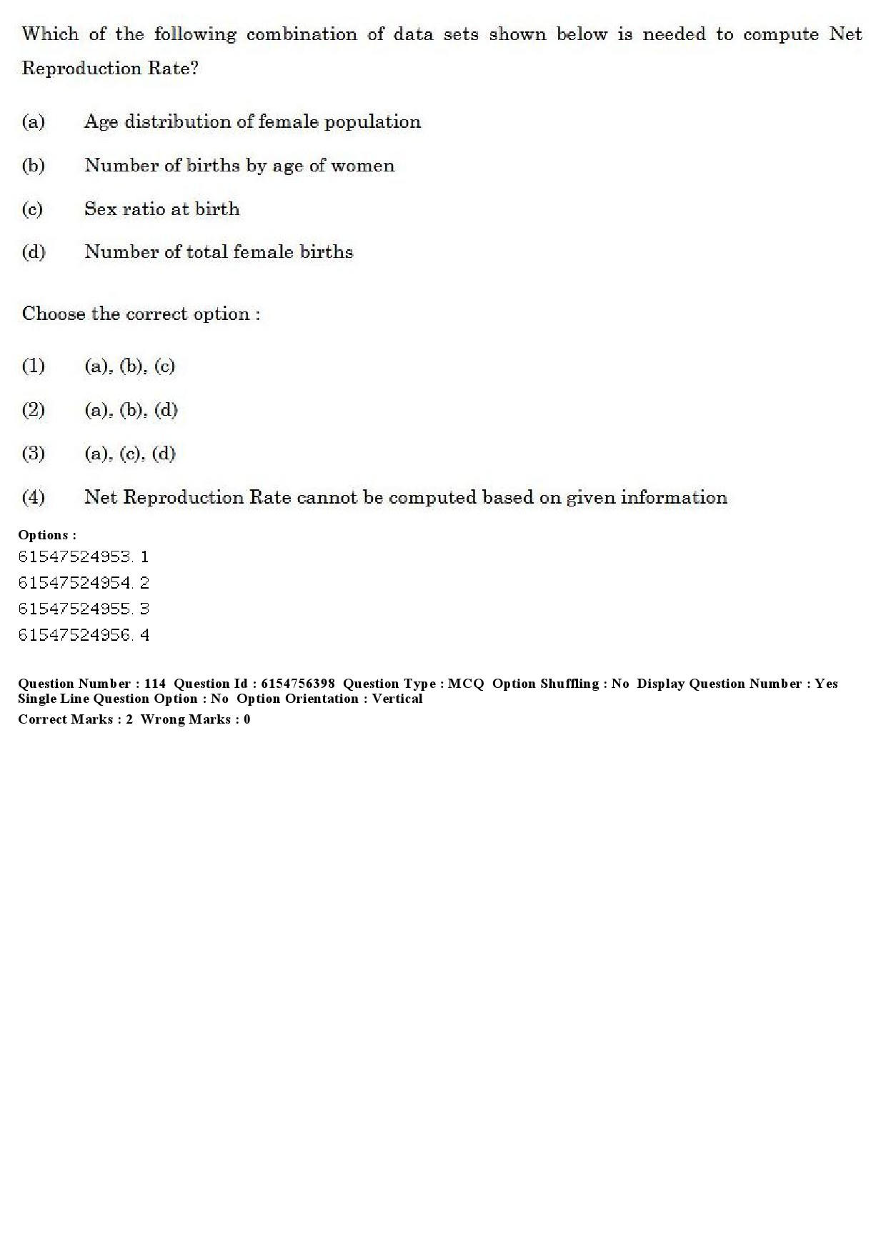 UGC NET Population Studies Question Paper December 2019 99