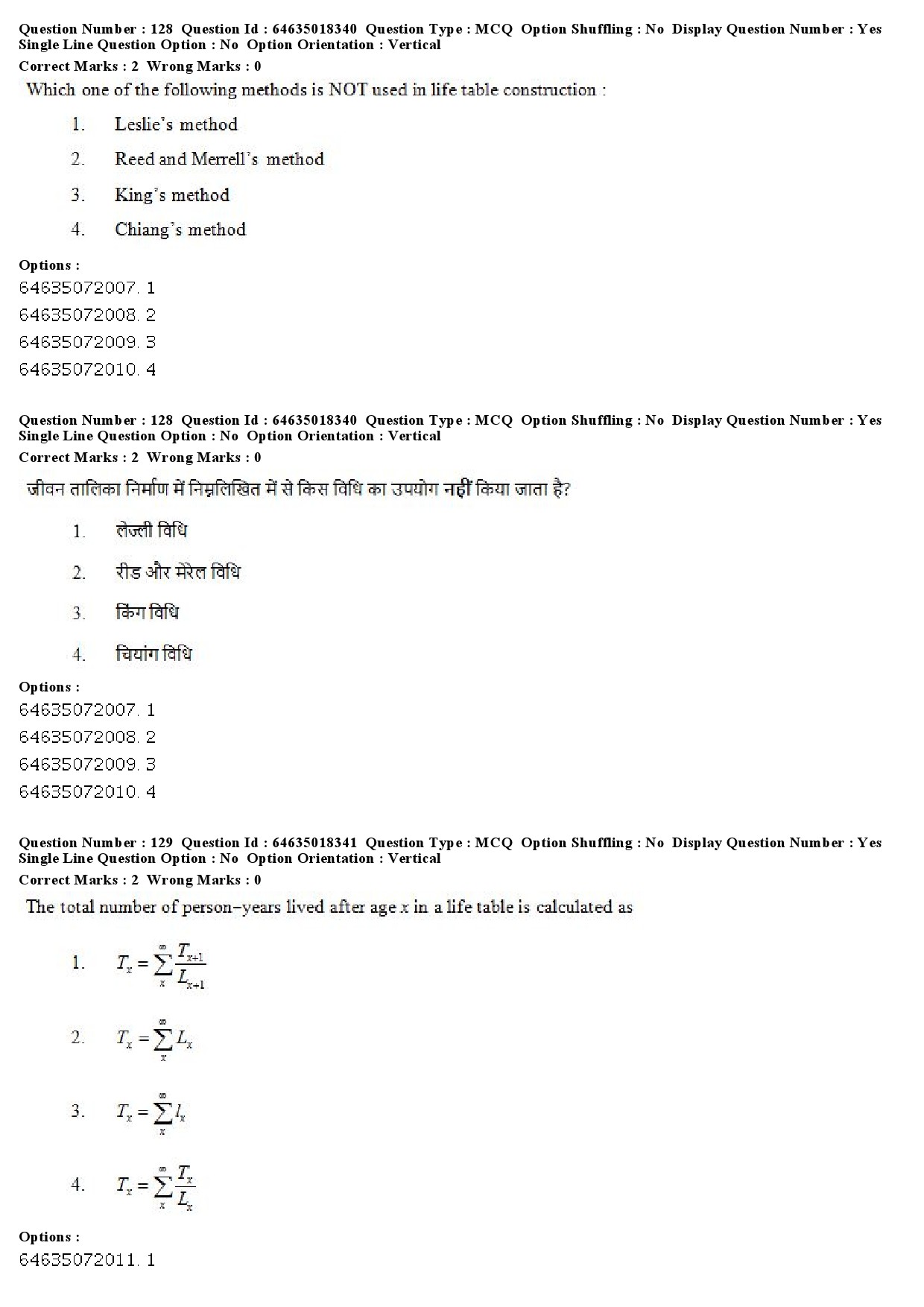 UGC NET Population Studies Question Paper June 2019 109