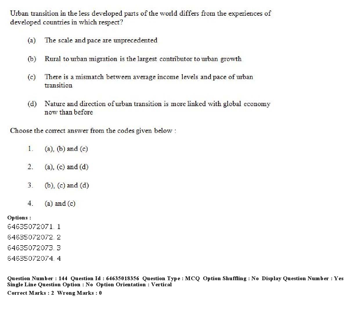 UGC NET Population Studies Question Paper June 2019 126