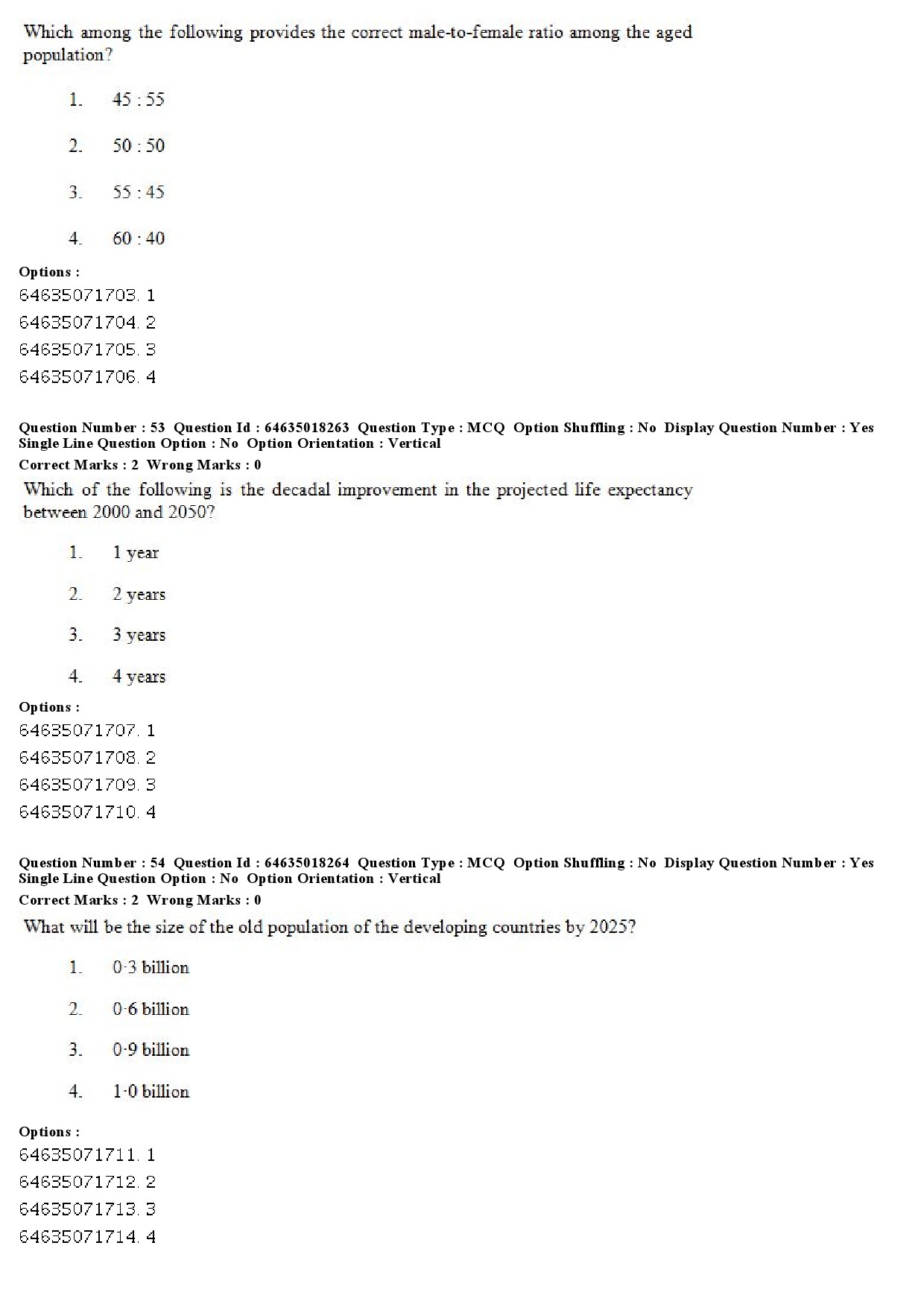 UGC NET Population Studies Question Paper June 2019 41