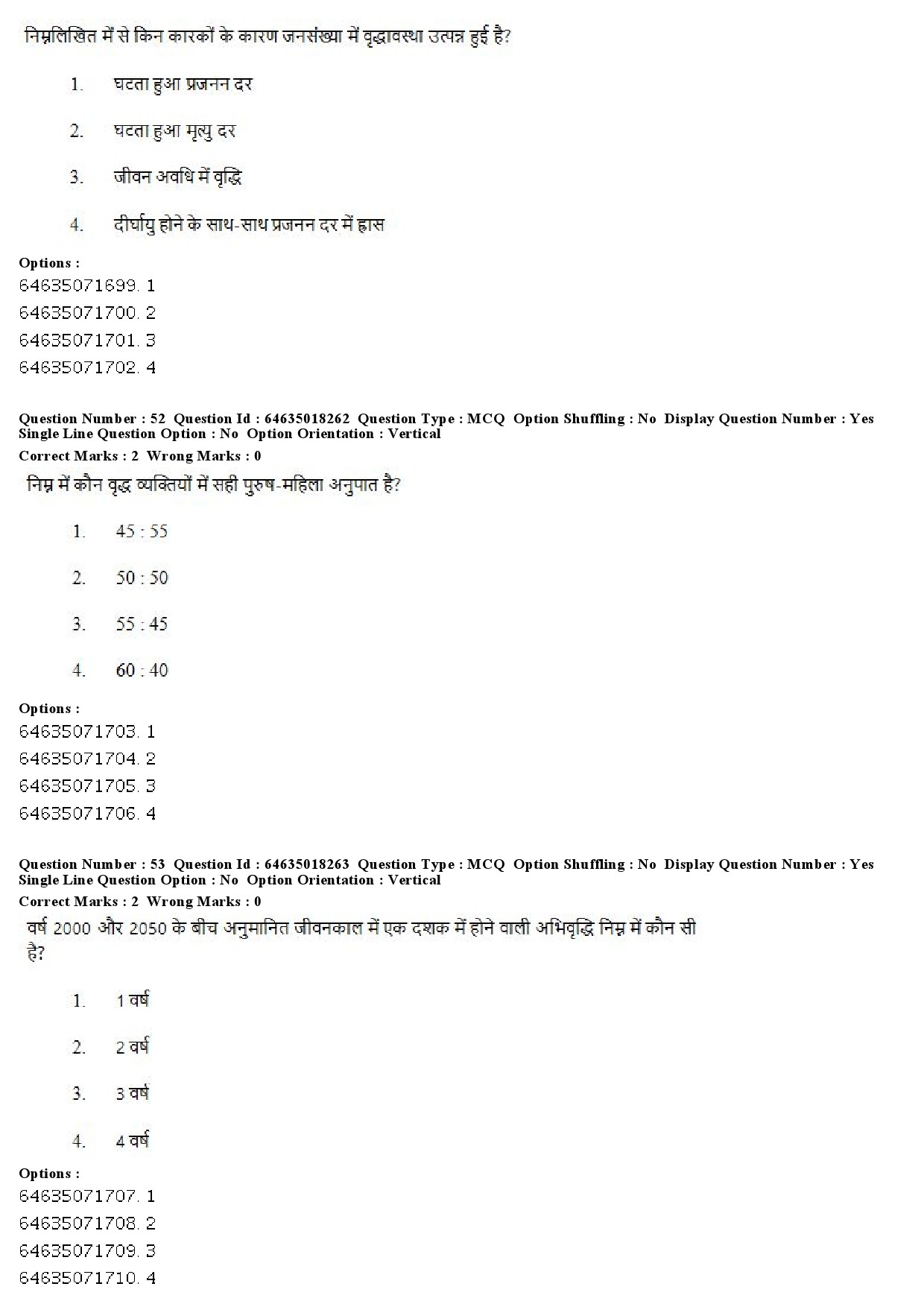 UGC NET Population Studies Question Paper June 2019 43