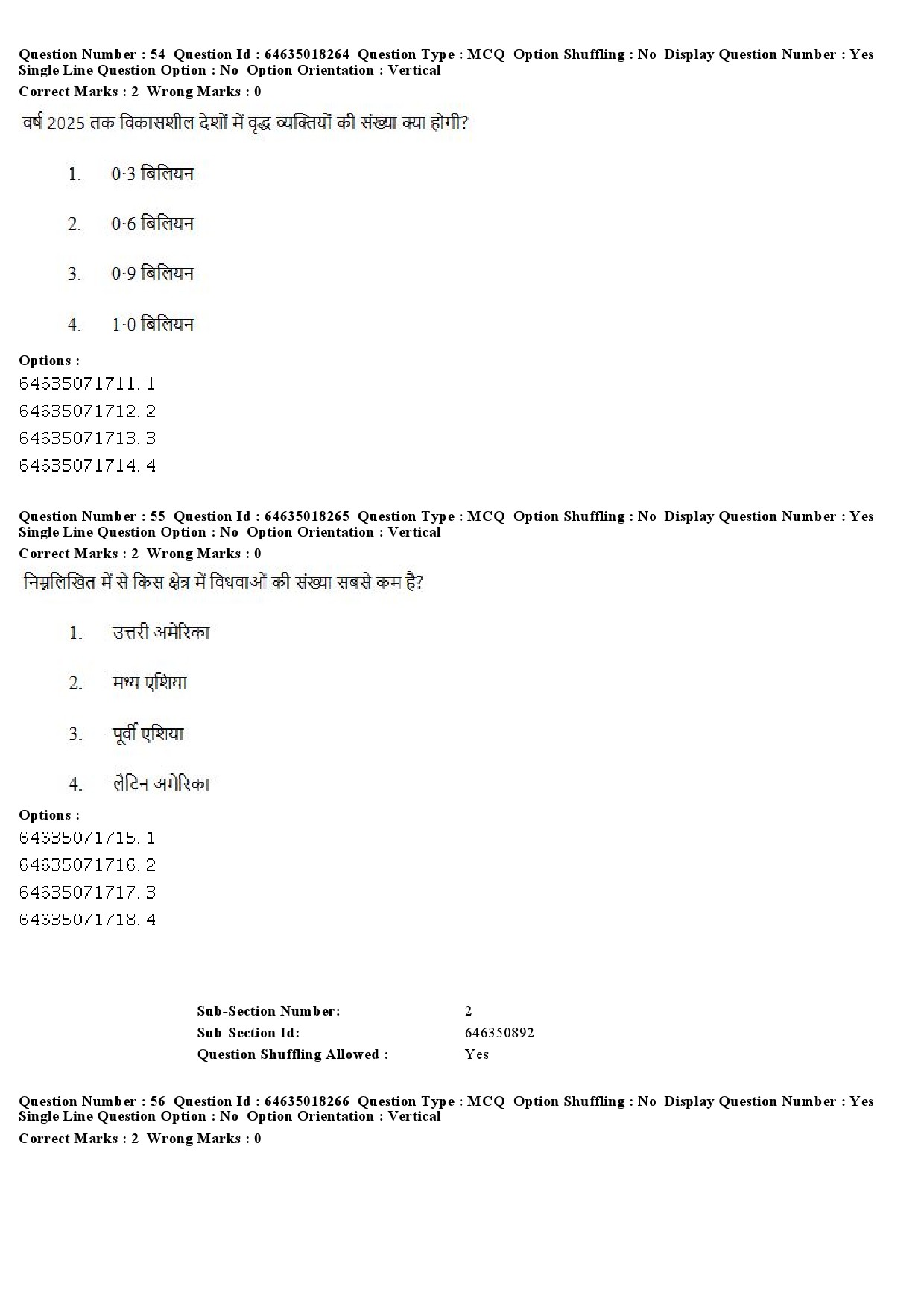 UGC NET Population Studies Question Paper June 2019 44