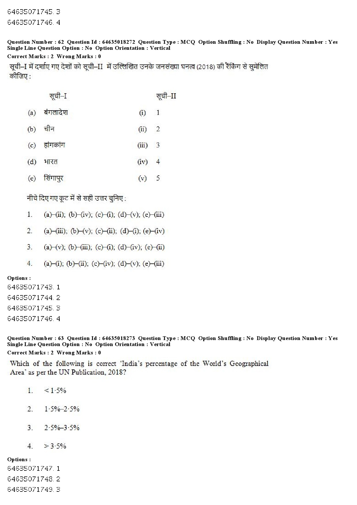 UGC NET Population Studies Question Paper June 2019 51